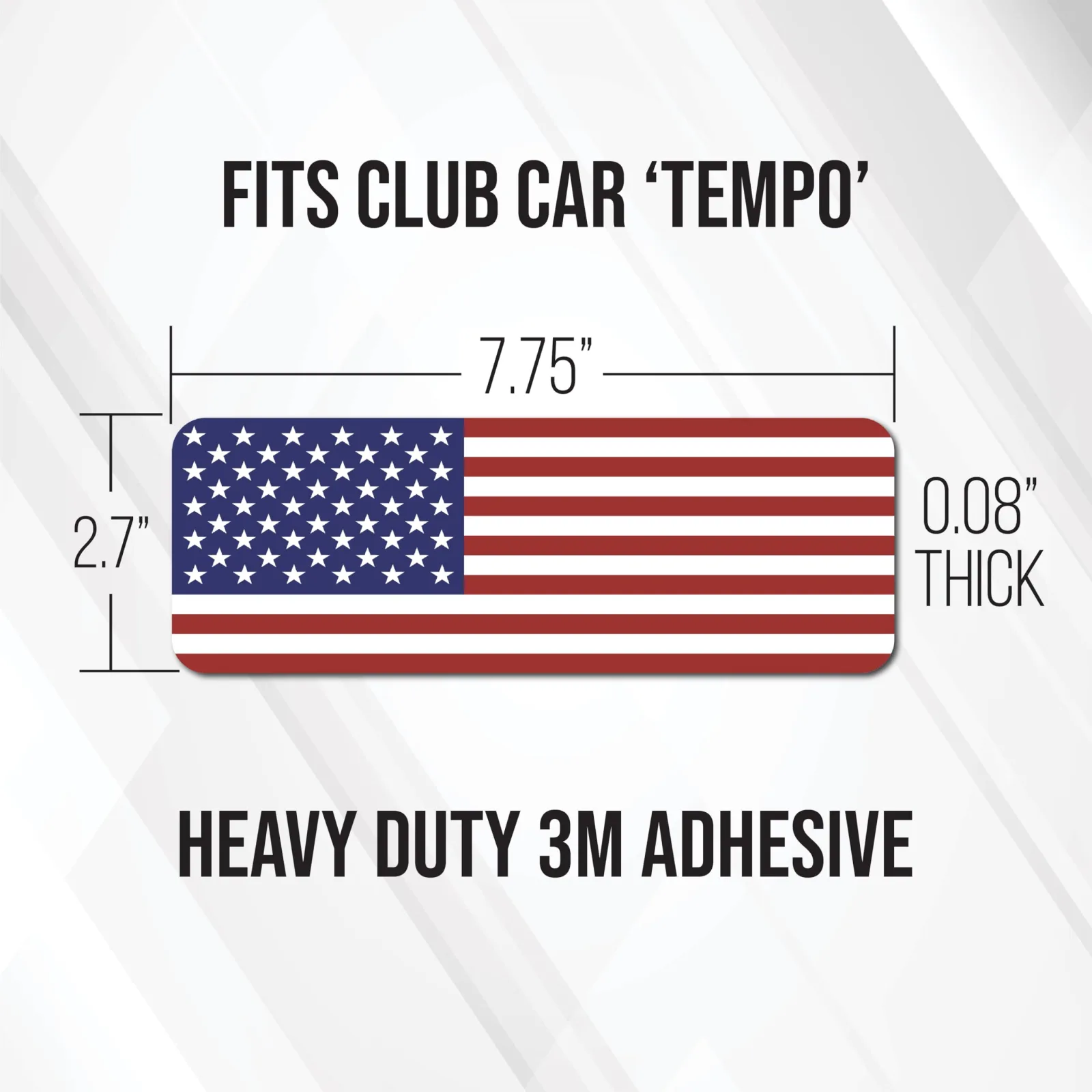 Club Car Tempo American Flag Front Name Plate image 4