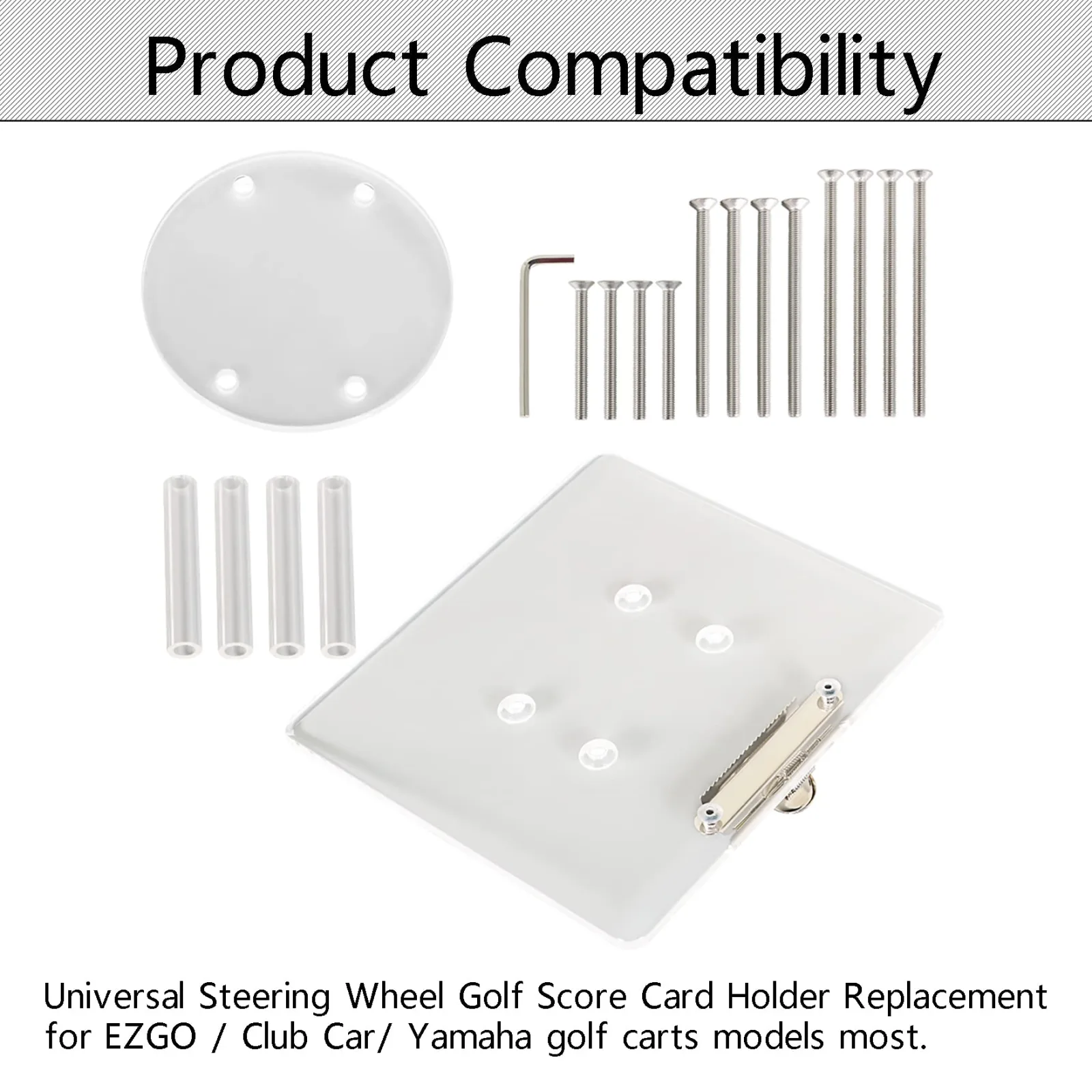 waltyotur Universal Golf Cart Steering Wheel Score Card Holder image 4