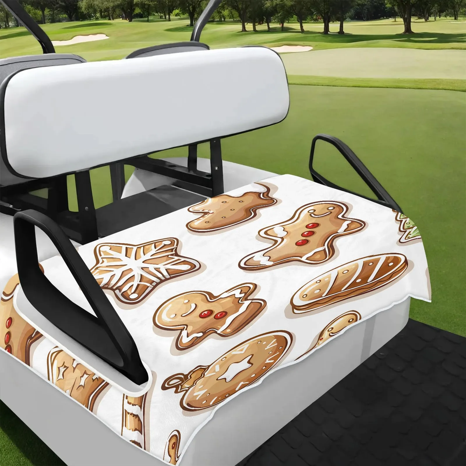 Tiveruda Gingerbread Golf Cart Seat Cover Blanket