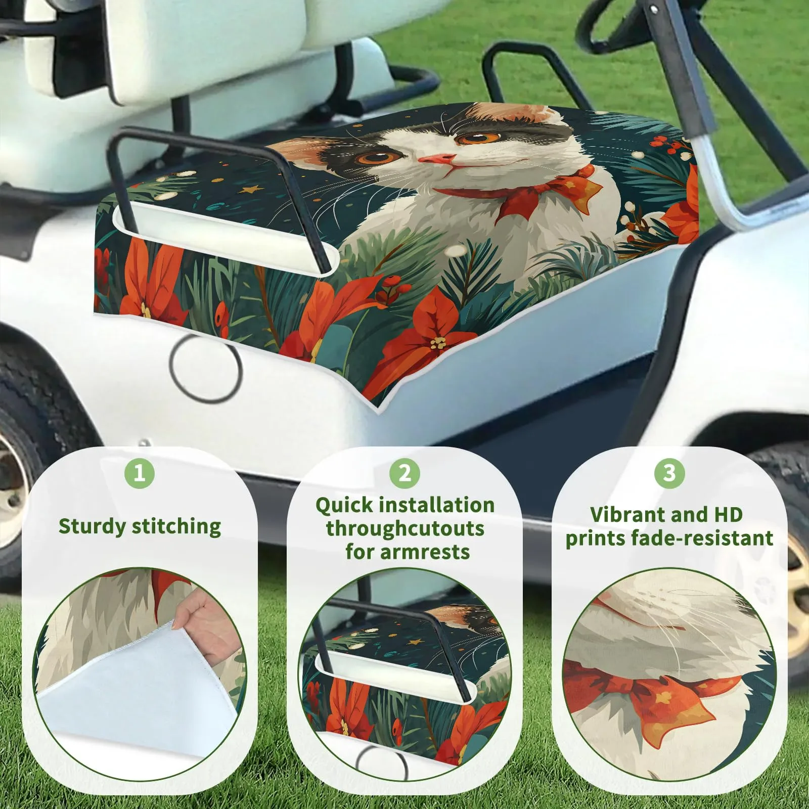 Tiveruda Golf Cart Seat Cover for Double Seats, 51 x 31 in image 3