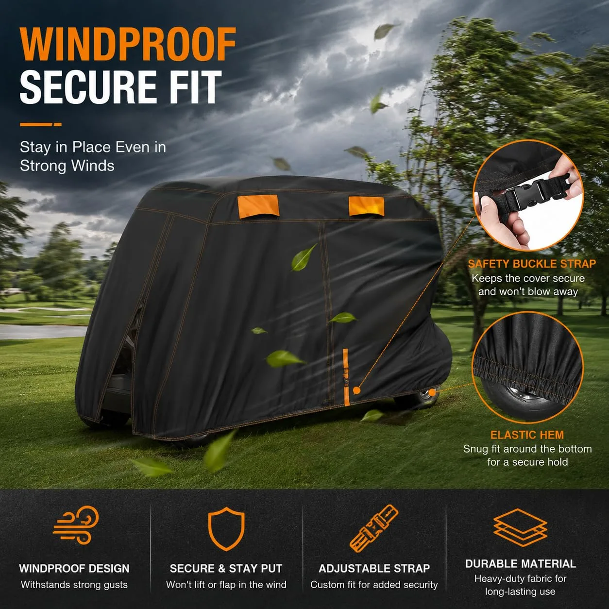 BMOKUAE Cover for Epic E40FX Lifted 4-Passenger Golf Cart image 4