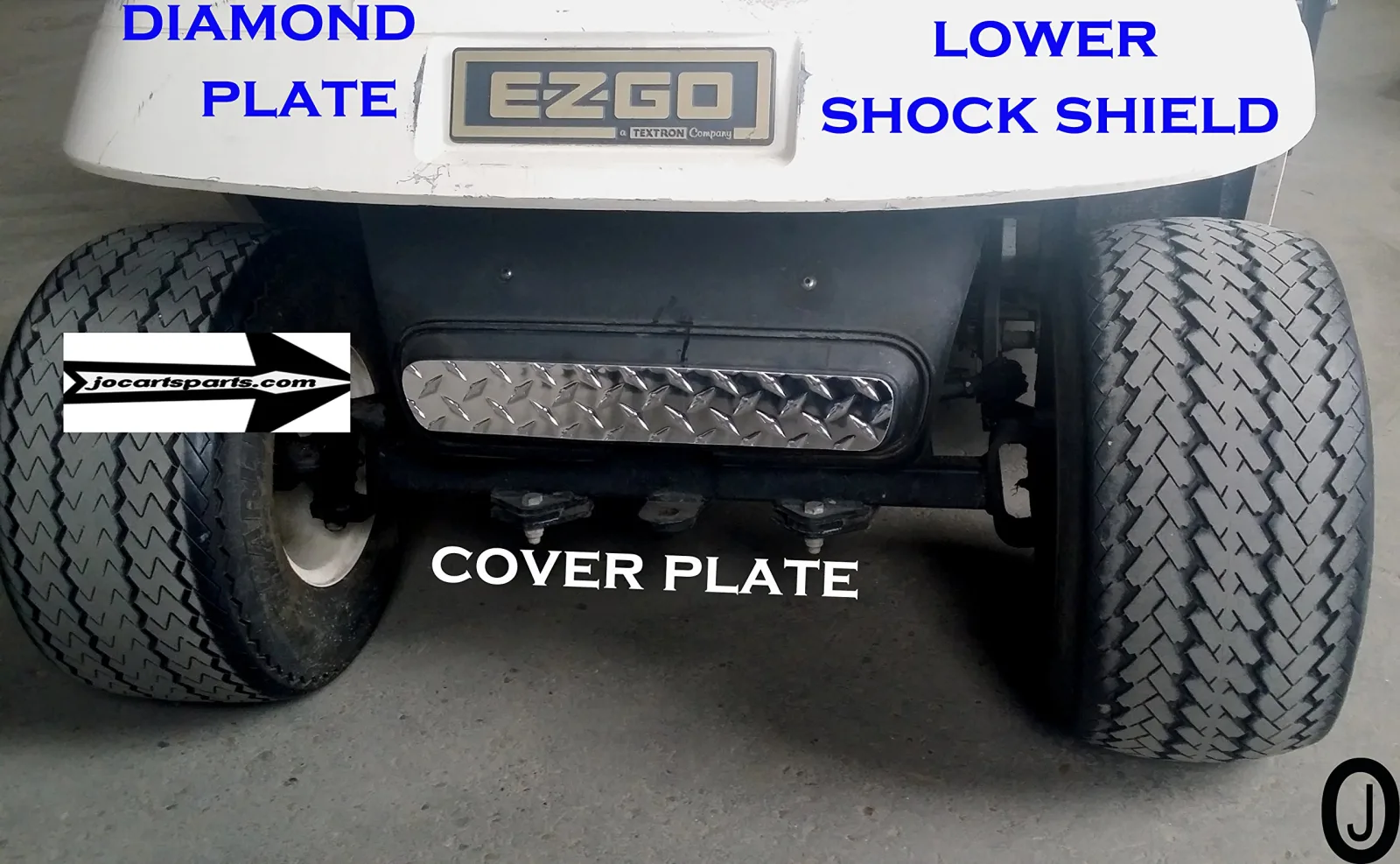J & O Carts Parts Diamond Plate Lower Shock Shield for E-Z-GO TXT/Marathon/Medalist image 4