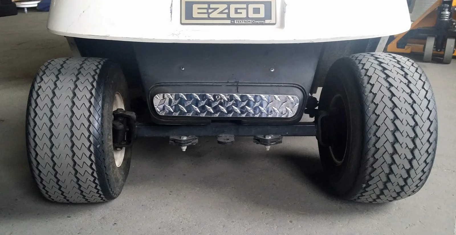 J & O Carts Parts Diamond Plate Lower Shock Shield for E-Z-GO TXT/Marathon/Medalist