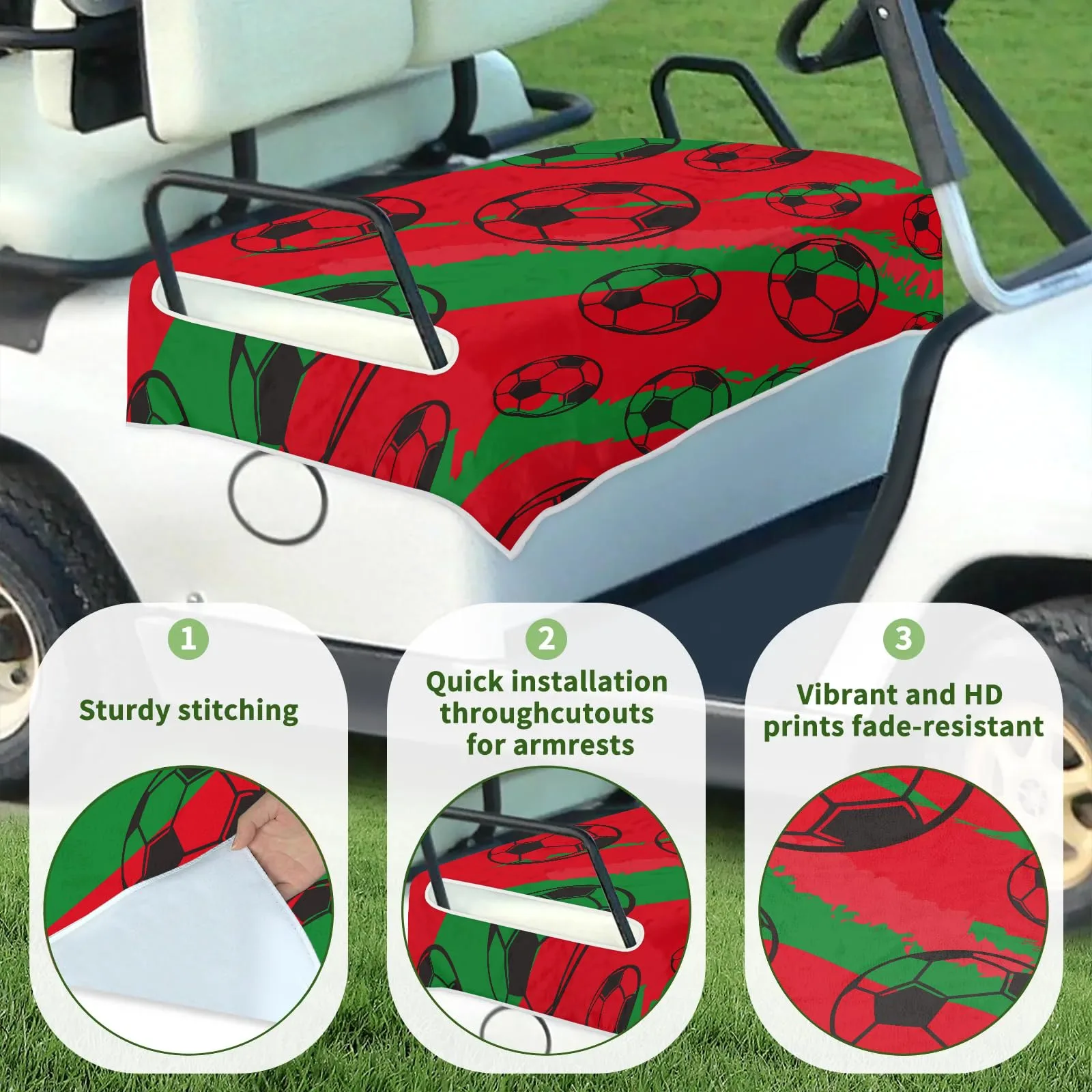 Tiveruda Golf Cart Seat Cover for Double Seats 51 x 31 in. image 3
