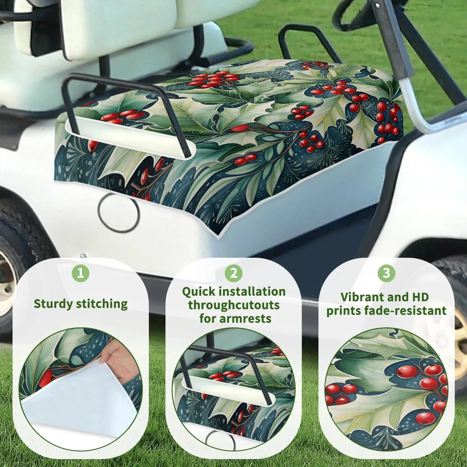 Tiveruda Golf Cart Seat Cover for Double Seats, 51 x 31 in image 3