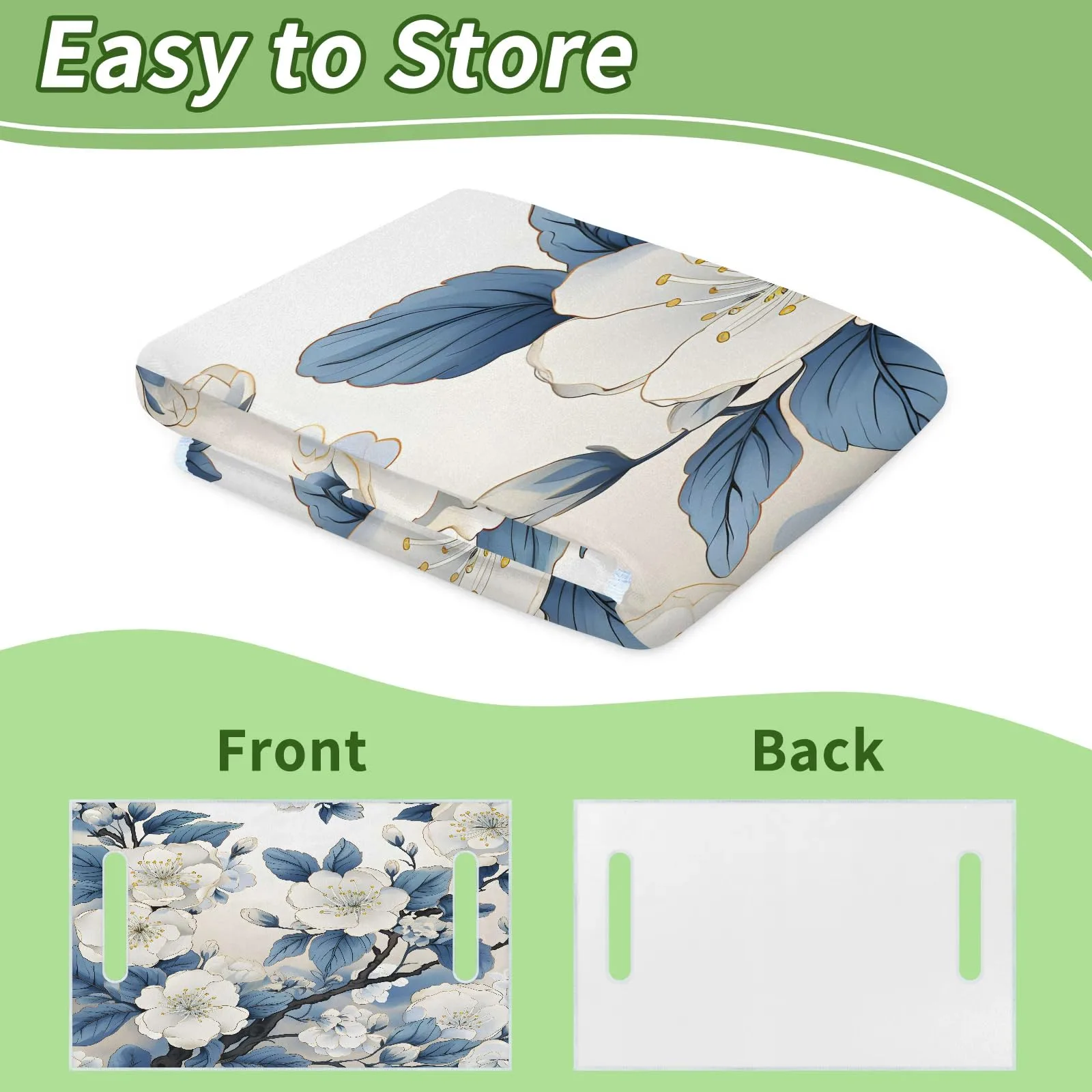 Tiveruda Retro White Flowers Golf Cart Seat Cover – 51" x 31" image 4