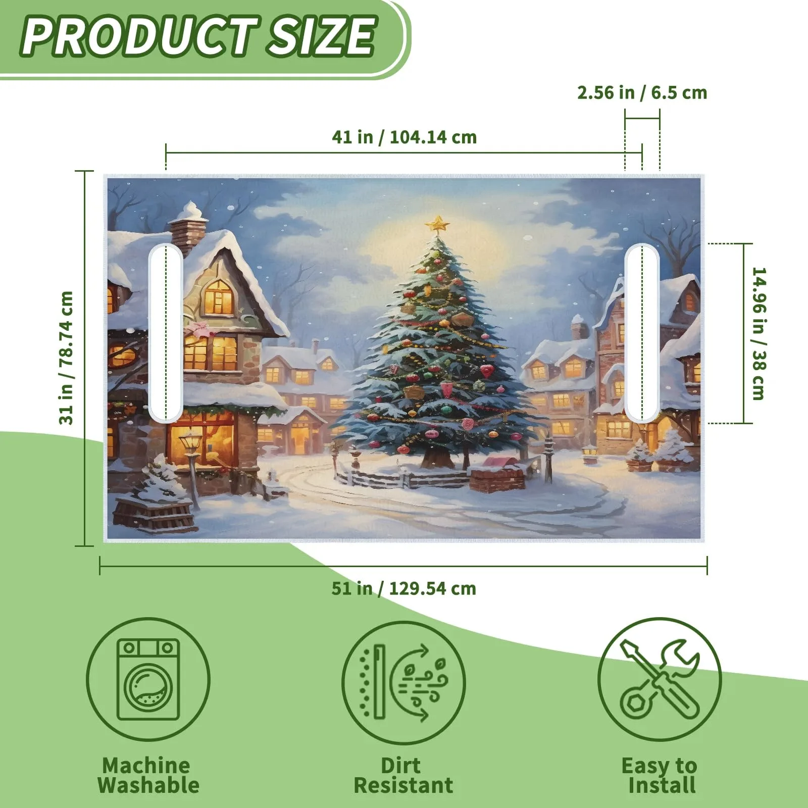 Tiveruda Christmas Tree Golf Cart Seat Cover 51 x 31 in image 2