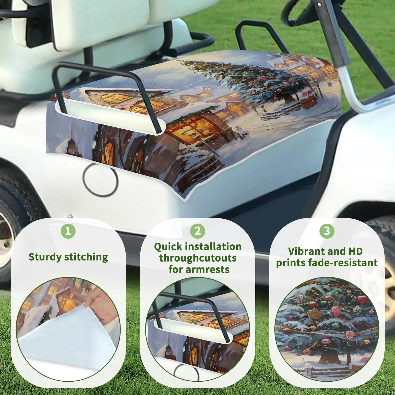 Tiveruda Christmas Tree Golf Cart Seat Cover 51 x 31 in image 3
