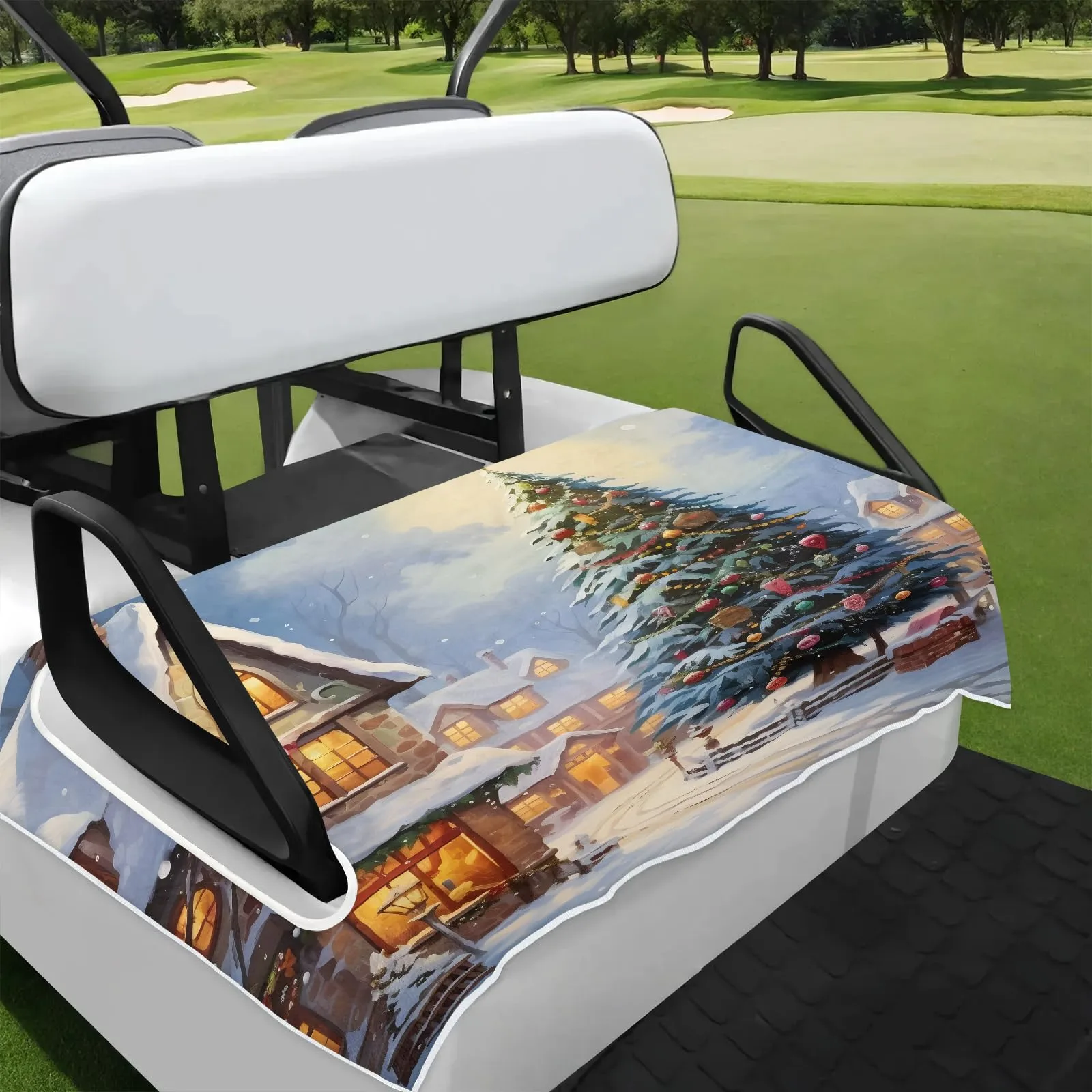 Tiveruda Christmas Tree Golf Cart Seat Cover 51 x 31 in