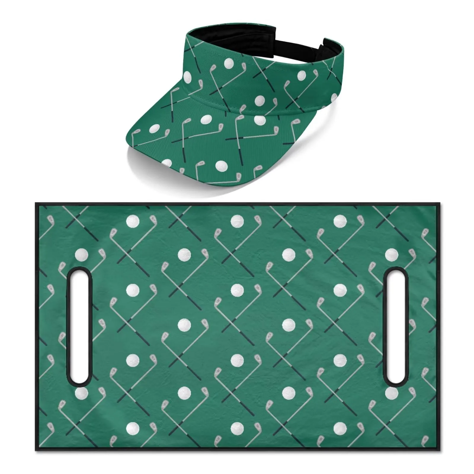 Yewattles Golf Cart Seat Cover Green Polyester 50 x 30.9 in - Yew-CZ47+BYD402-1-2