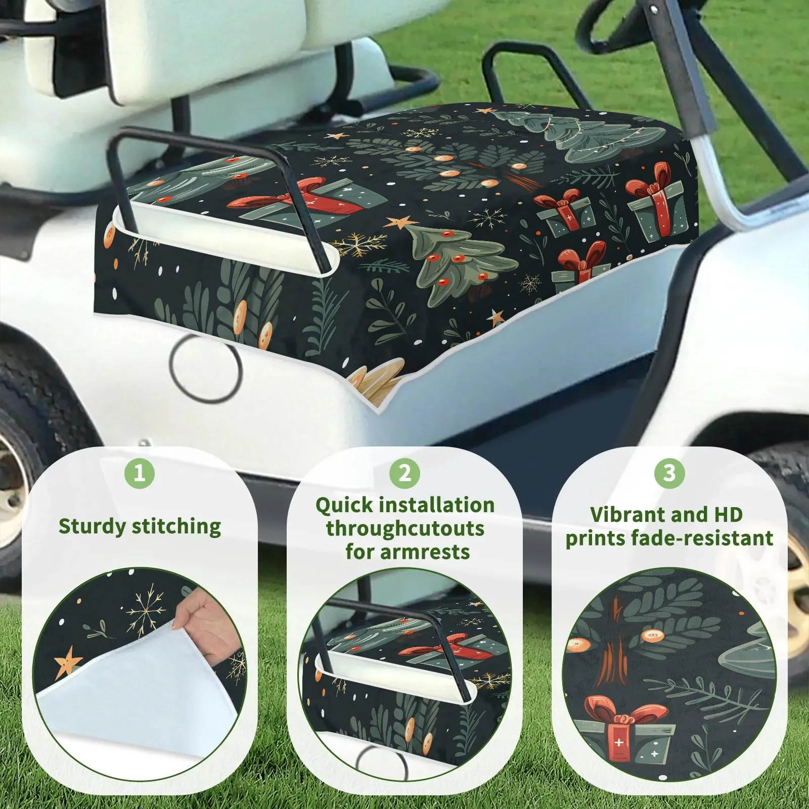 Tiveruda Golf Cart Seat Cover for Double Seats, 51 x 31 in image 3