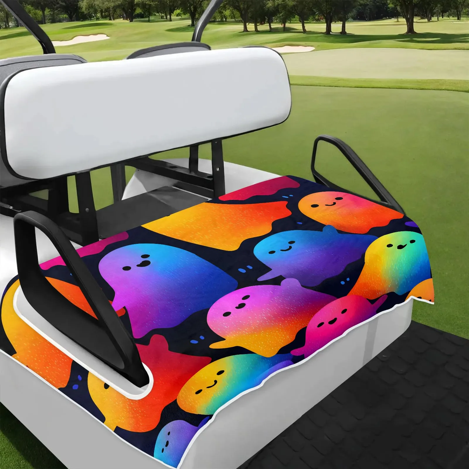 Tiveruda Halloween Ghost Golf Cart Seat Cover 51 x 31 in