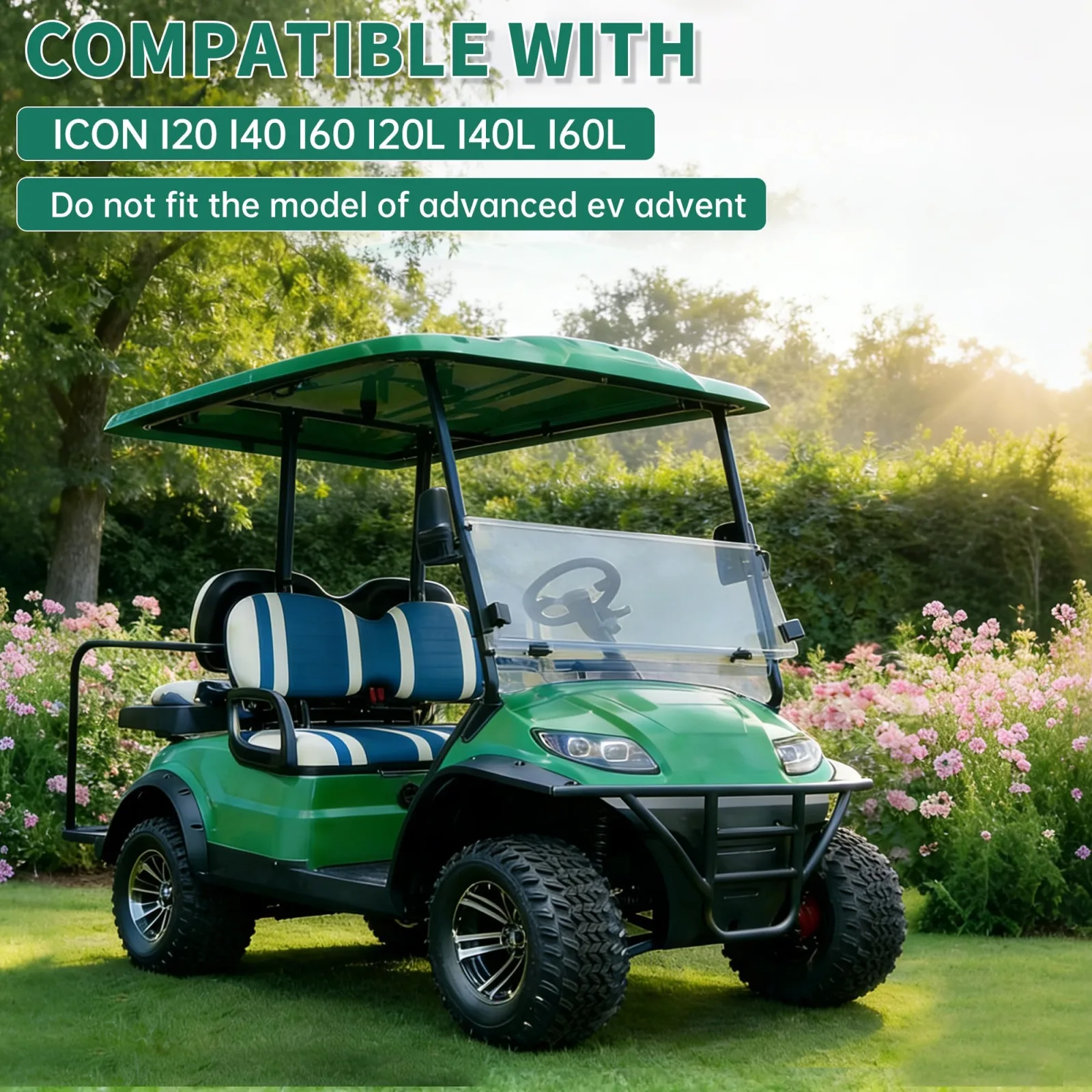 ECOTRIC Flip Windshield for ICON I20-I60 Golf Carts image 2