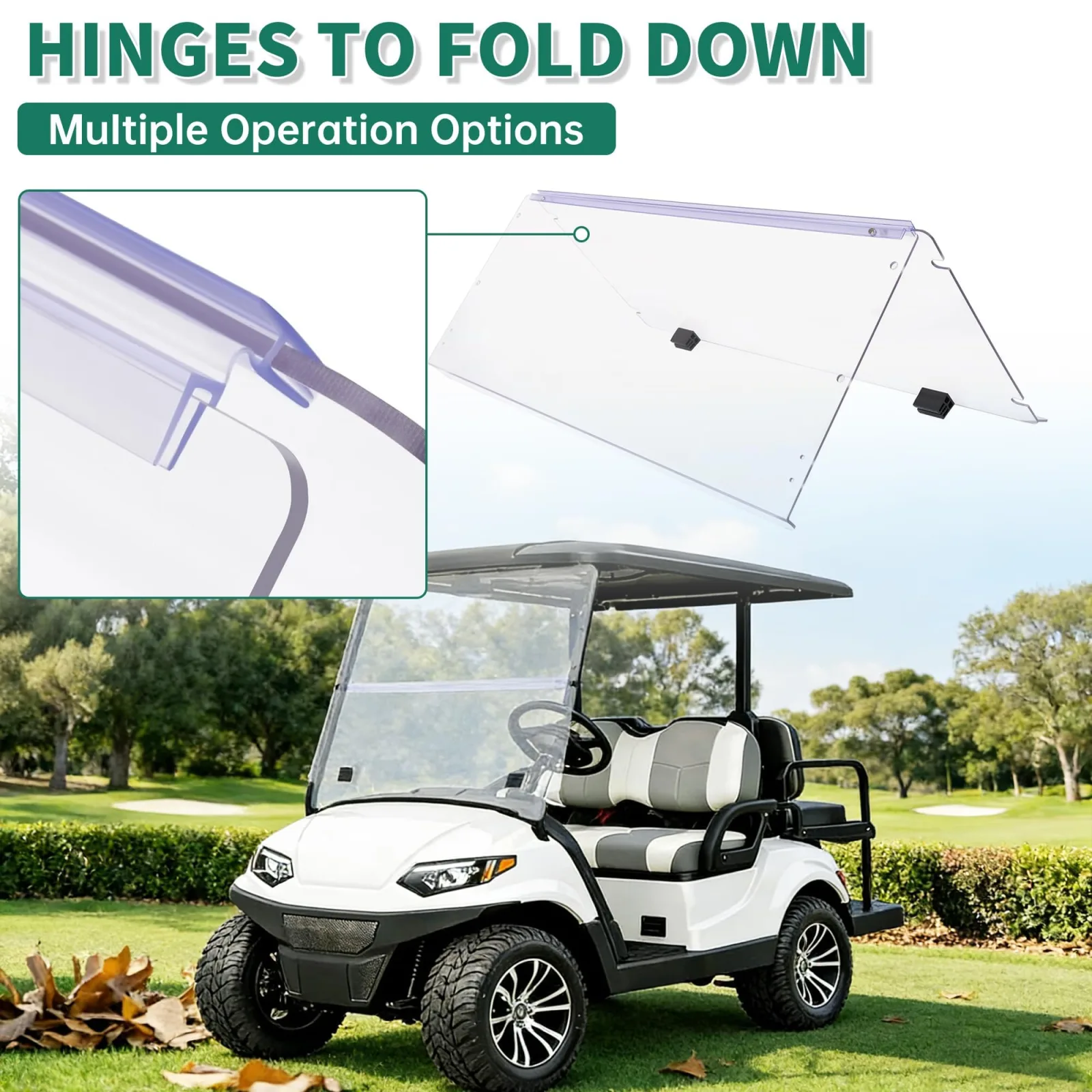 ECOTRIC Flip Windshield for ICON I20-I60 Golf Carts image 4
