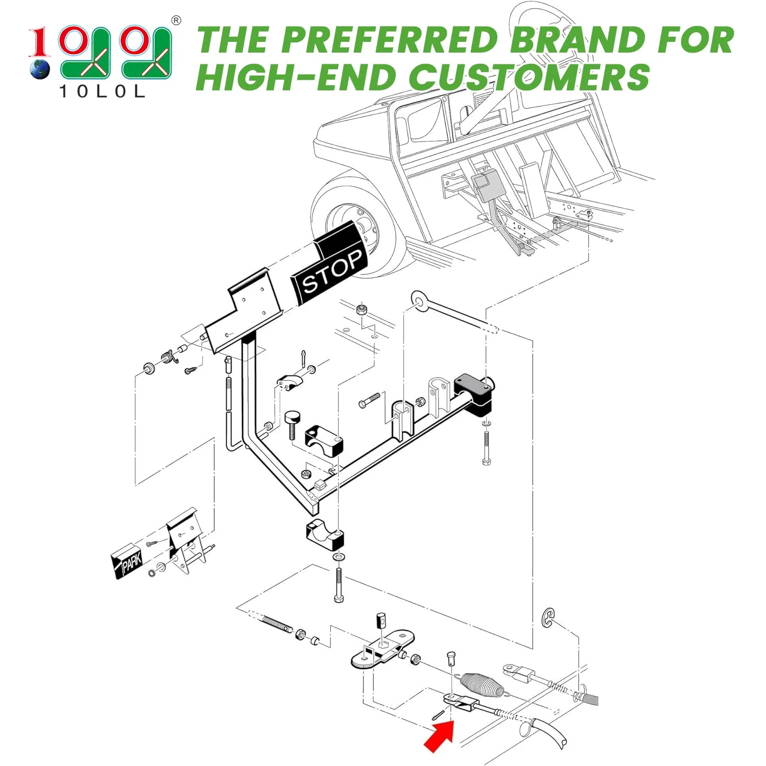 10L0L Brake Cables for Club Car DS 1981-1999 image 2