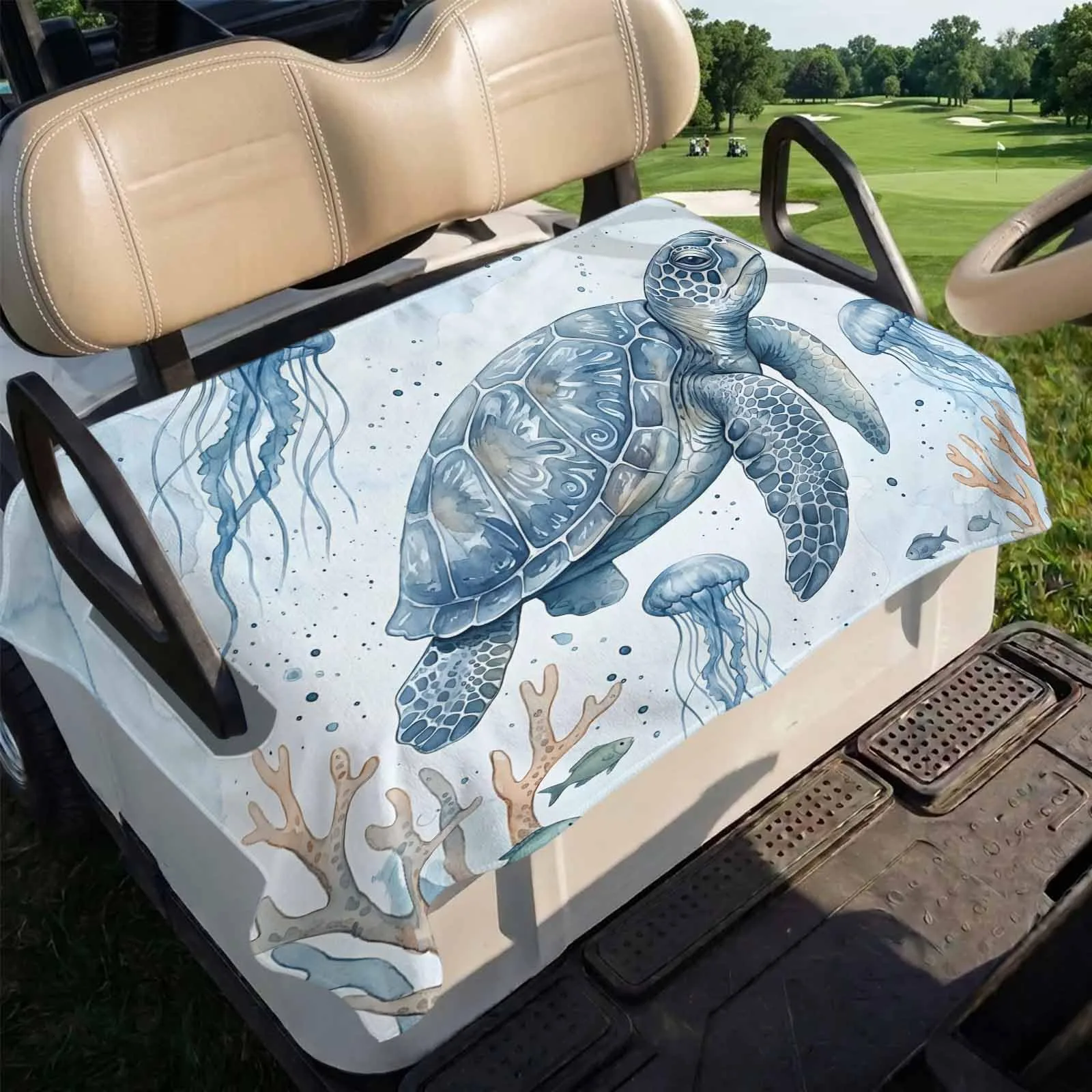Trosturdspn Blue Sea Turtles Golf Cart Seat Cover image 4