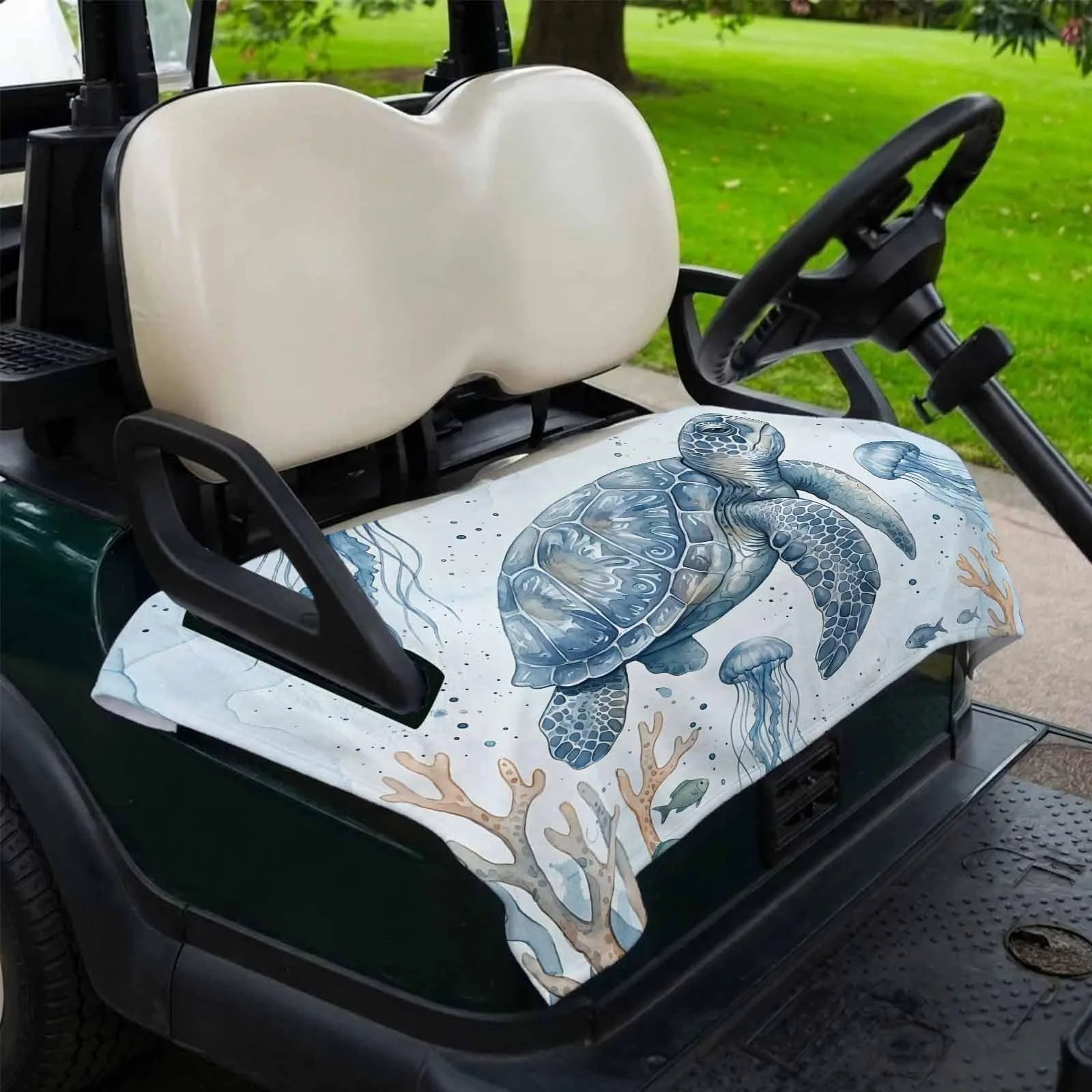 Trosturdspn Blue Sea Turtles Golf Cart Seat Cover