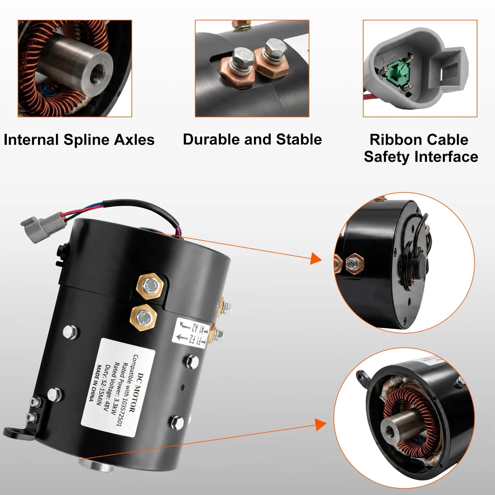 WADINTCPS 48V Motor for Club Car DS & Precedent image 3