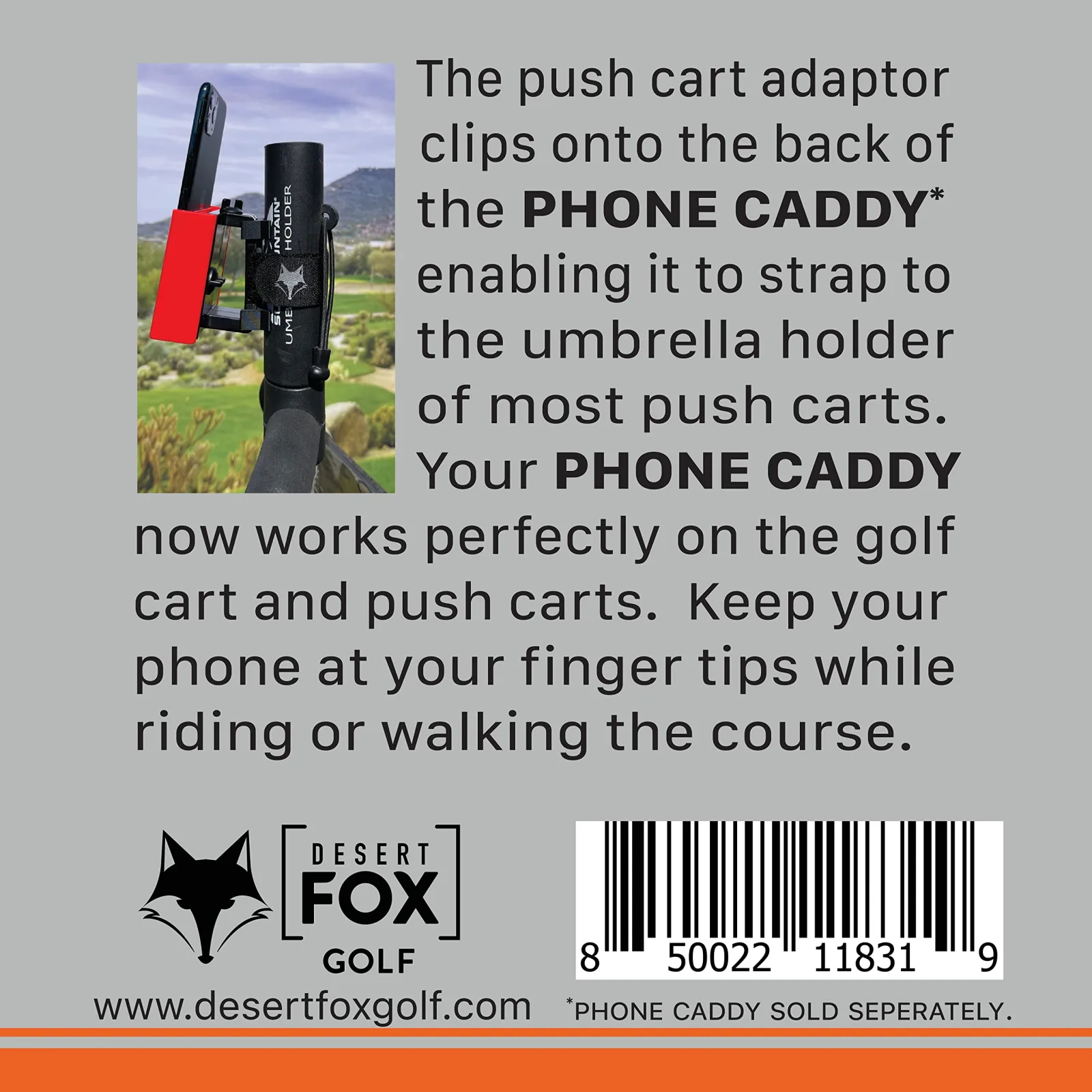 Desert Fox Golf Push Cart Adaptor for Phone Caddy image 3