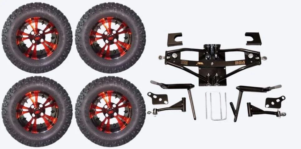 3G 6-Inch Lift Kit with 12-Inch Wheels for Club Car DS