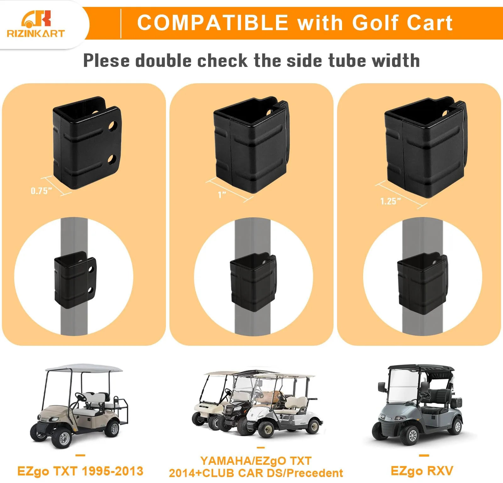 RIZINKART SM123 Golf Cart Side Mirror Kit image 3