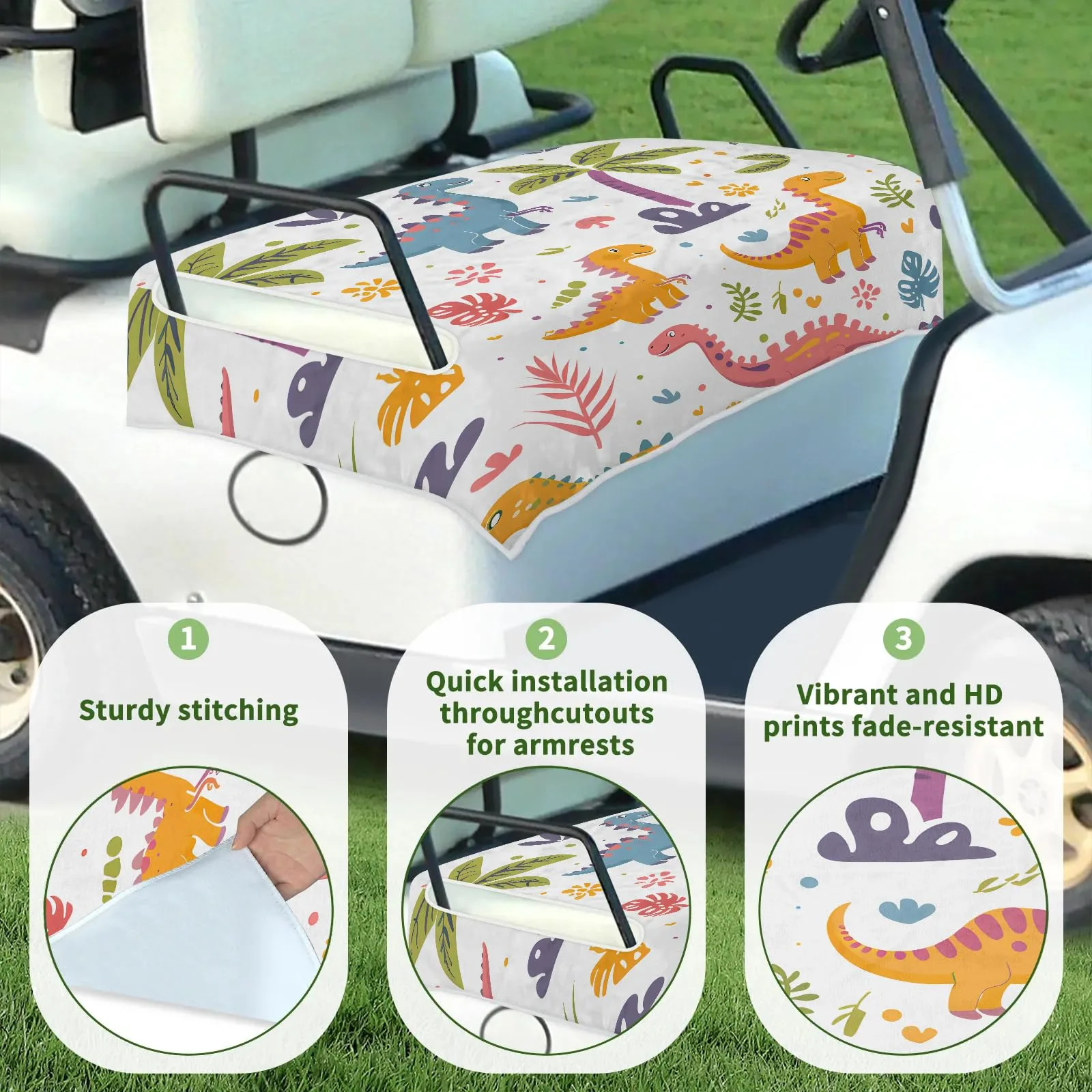 Tiveruda Golf Cart Seat Cover for Double Seats, 51 x 31 in image 3