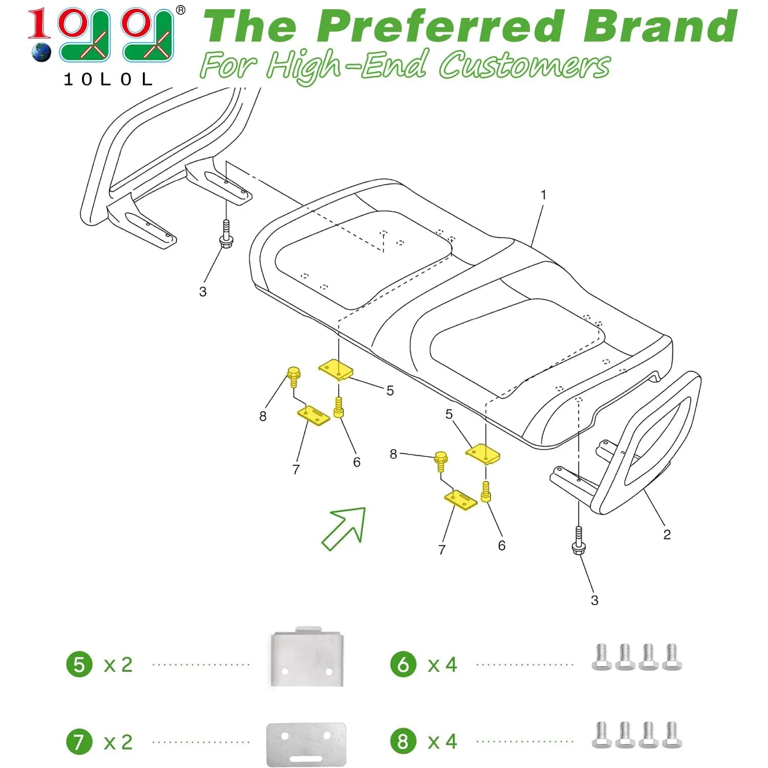 10L0L Seat Hinge Set for Yamaha G29 Drive image 2