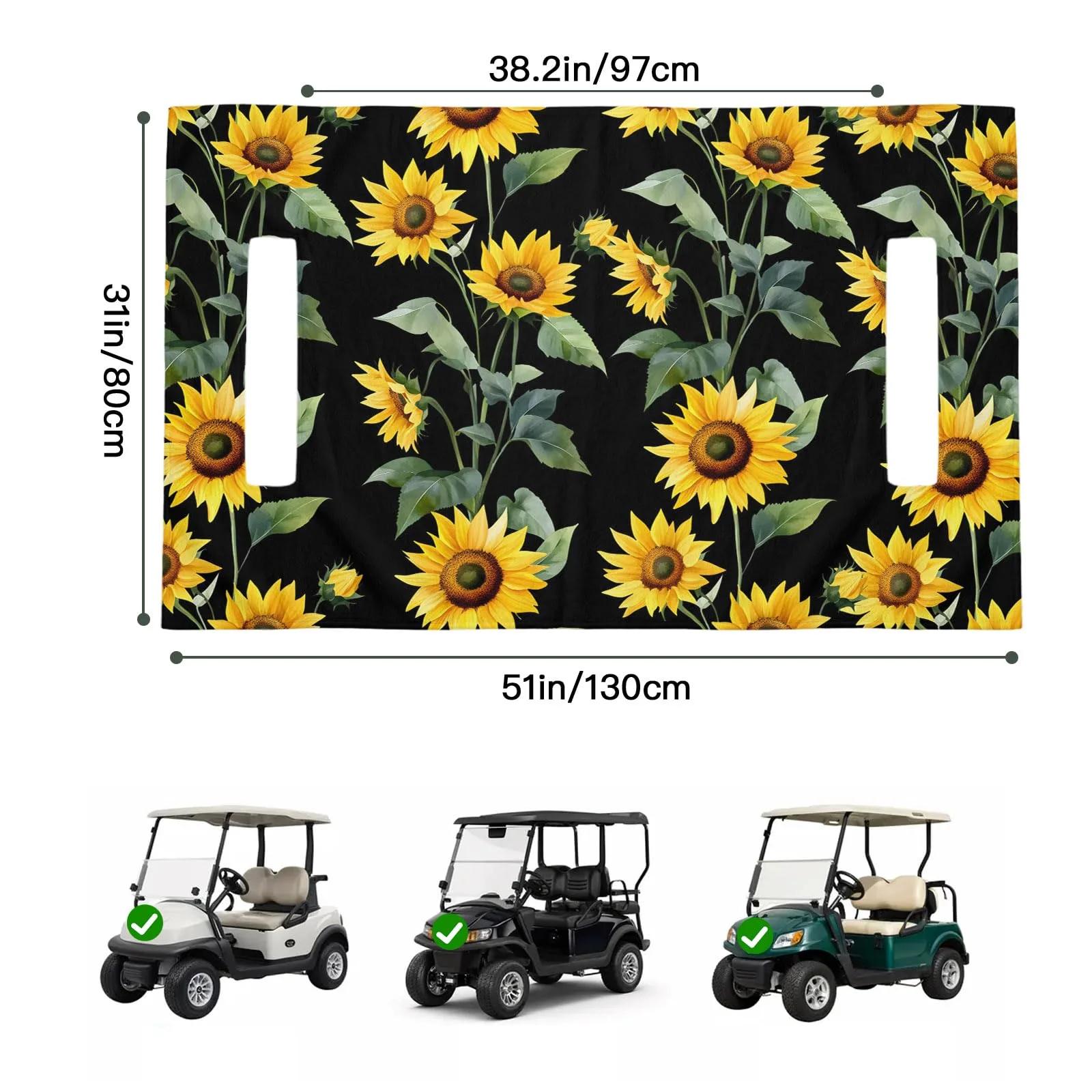 Trosturdspn Sunflower Golf Cart Seat Towel Blanket image 2