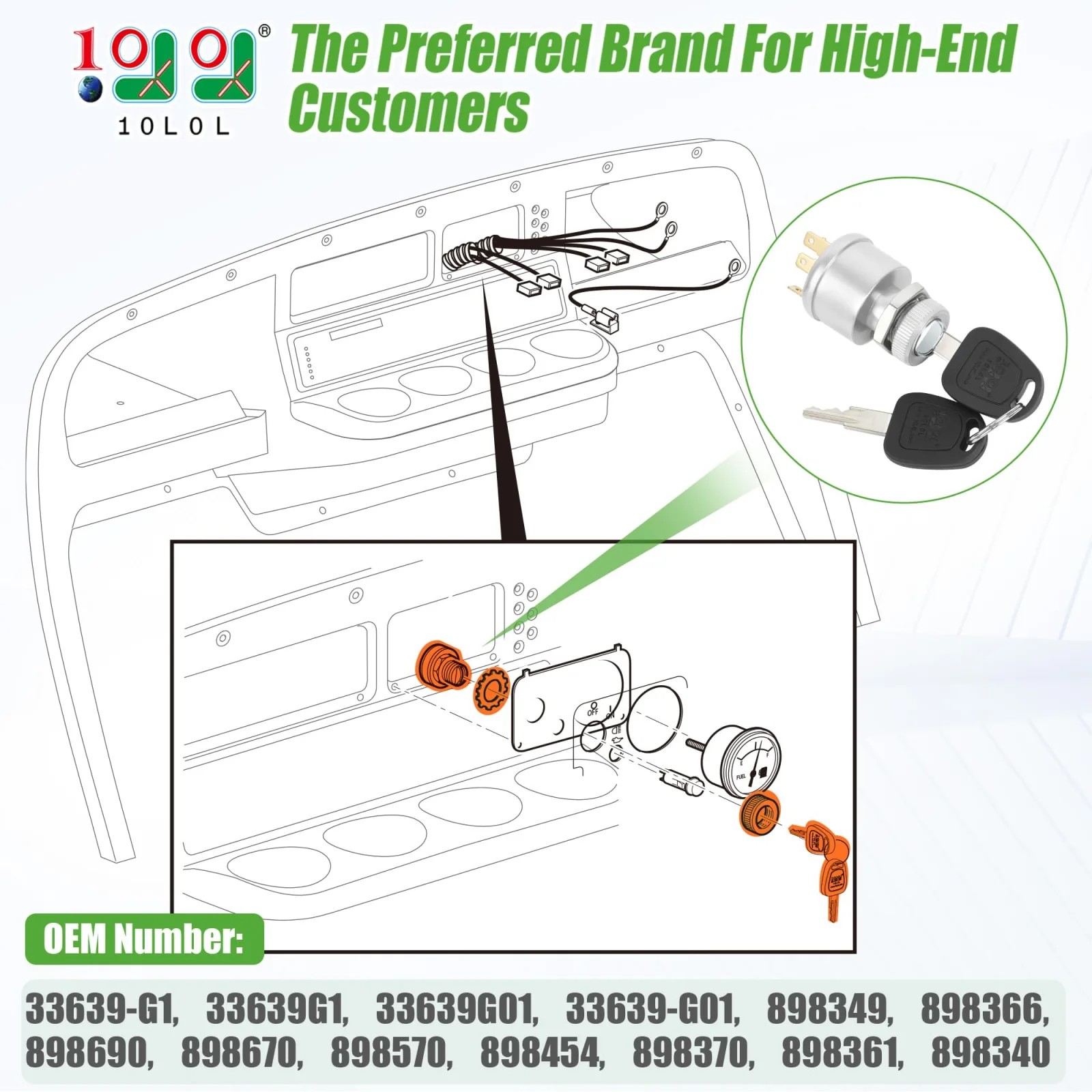 10L0L E-Z-GO Ignition Switch and 2-Passenger Enclosure image 2