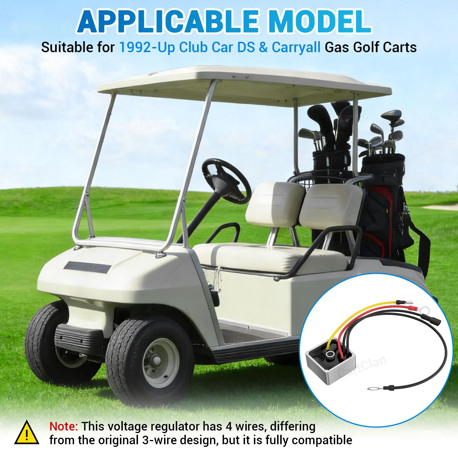 CartClan CT-0210 Voltage Regulator for Club Car DS image 2