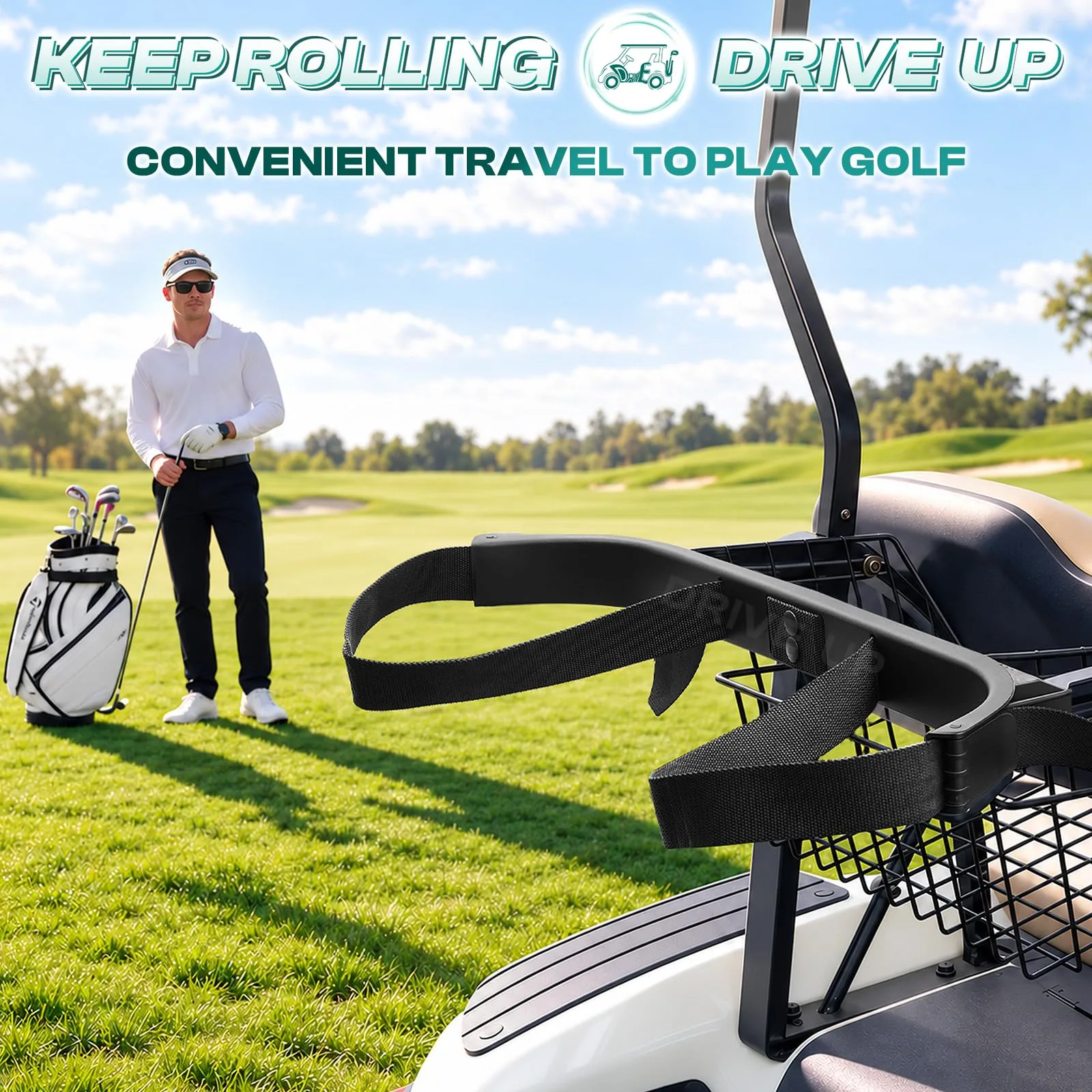DRIVE UP Bag Holder Bracket for E-Z-GO TXT Golf Carts image 2