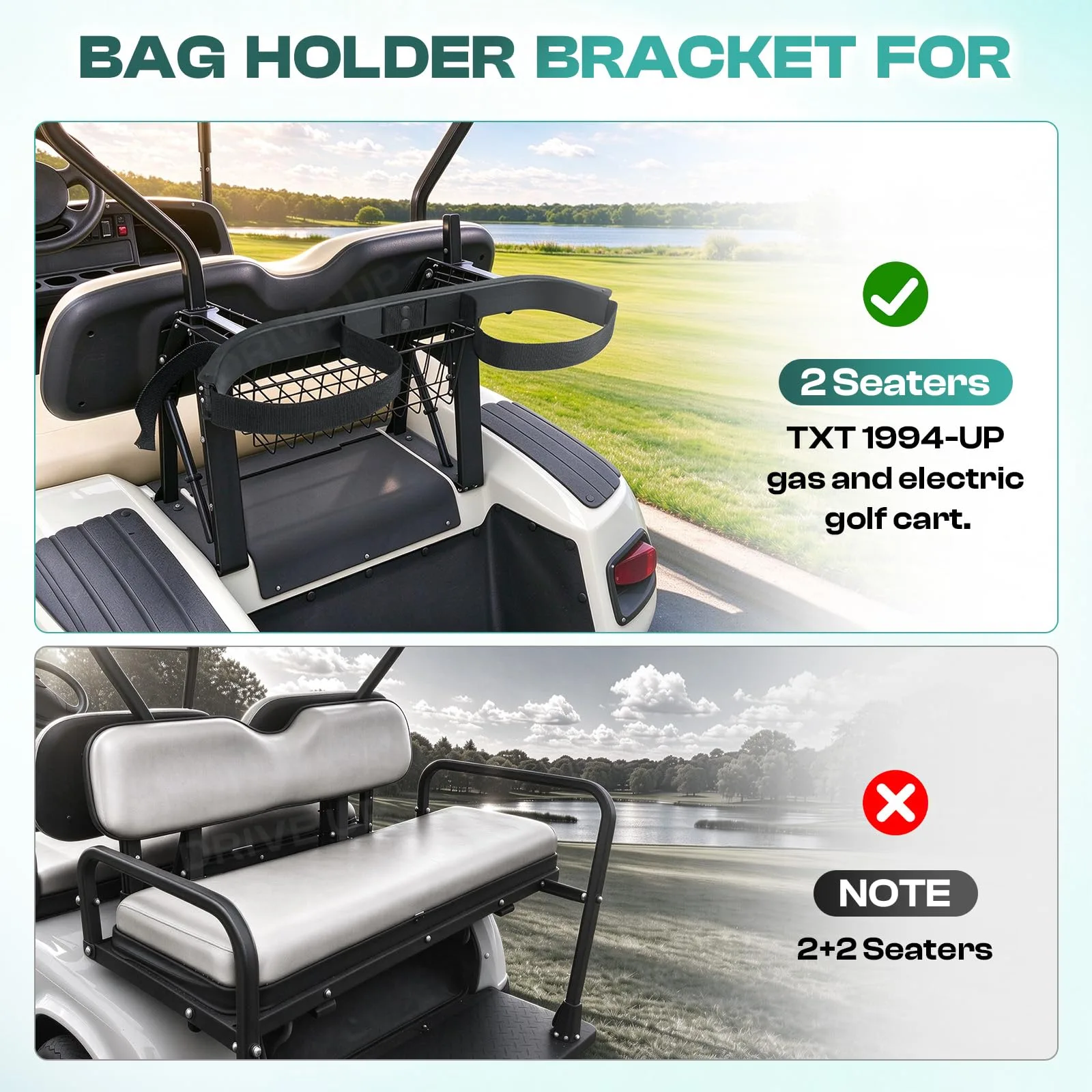 DRIVE UP Bag Holder Bracket for E-Z-GO TXT Golf Carts image 4