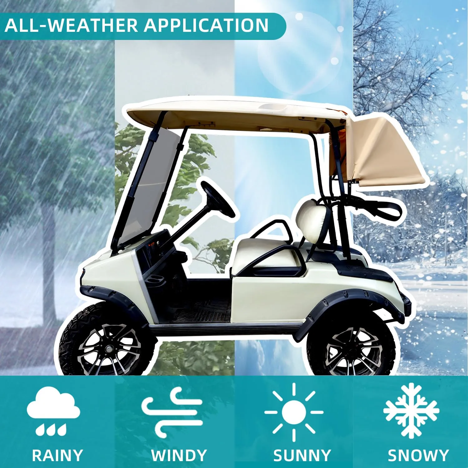 CartClan CT-0112 Rear Golf Cart Bag Rain Cover Kit image 4