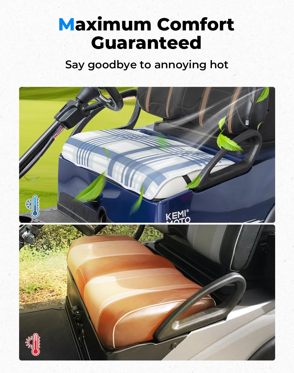 KEMIMOTO Universal Golf Cart Seat Cover KMB1408-00001-WH image 2