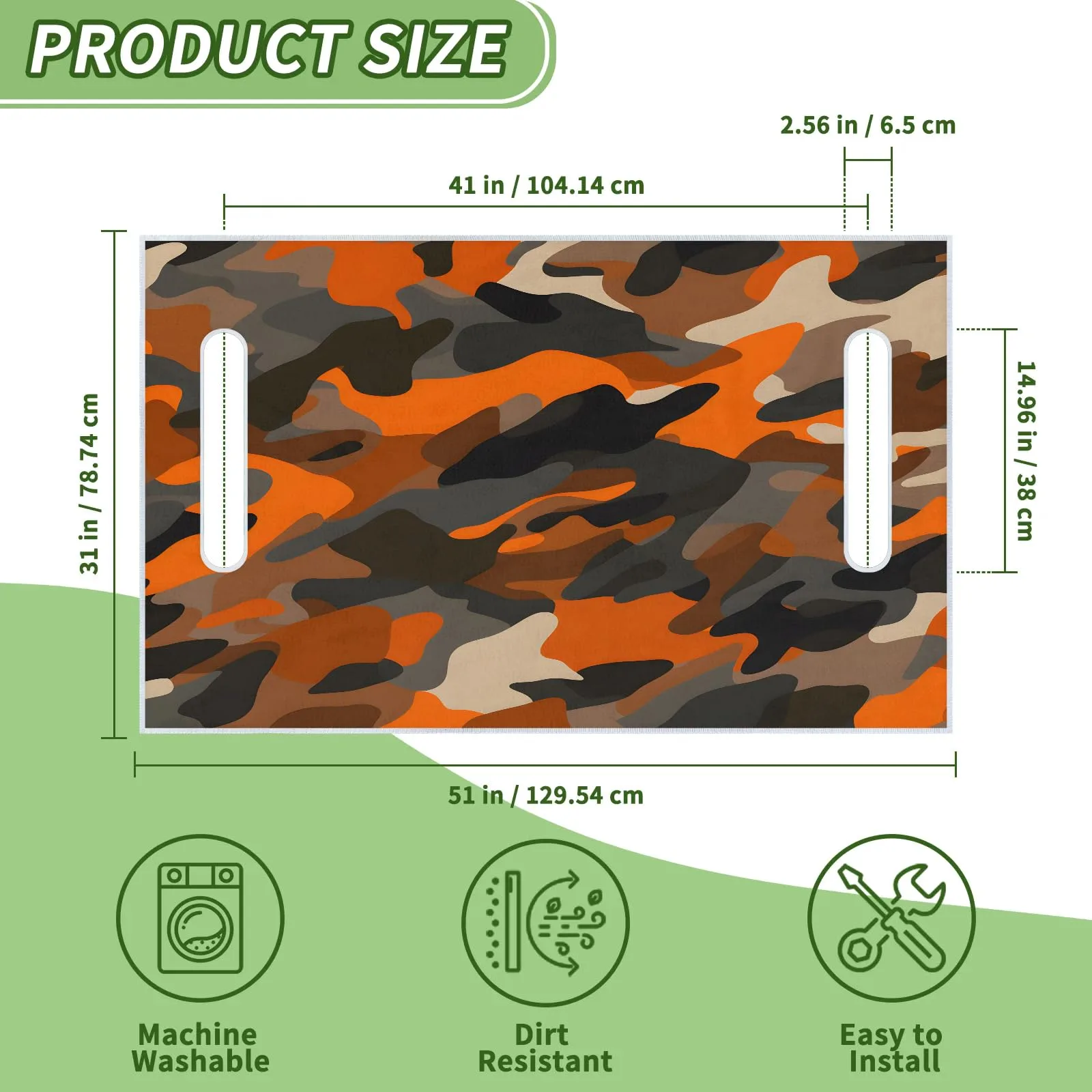 Tiveruda Retro Camo Golf Cart Seat Cover, 51 x 31 in image 2