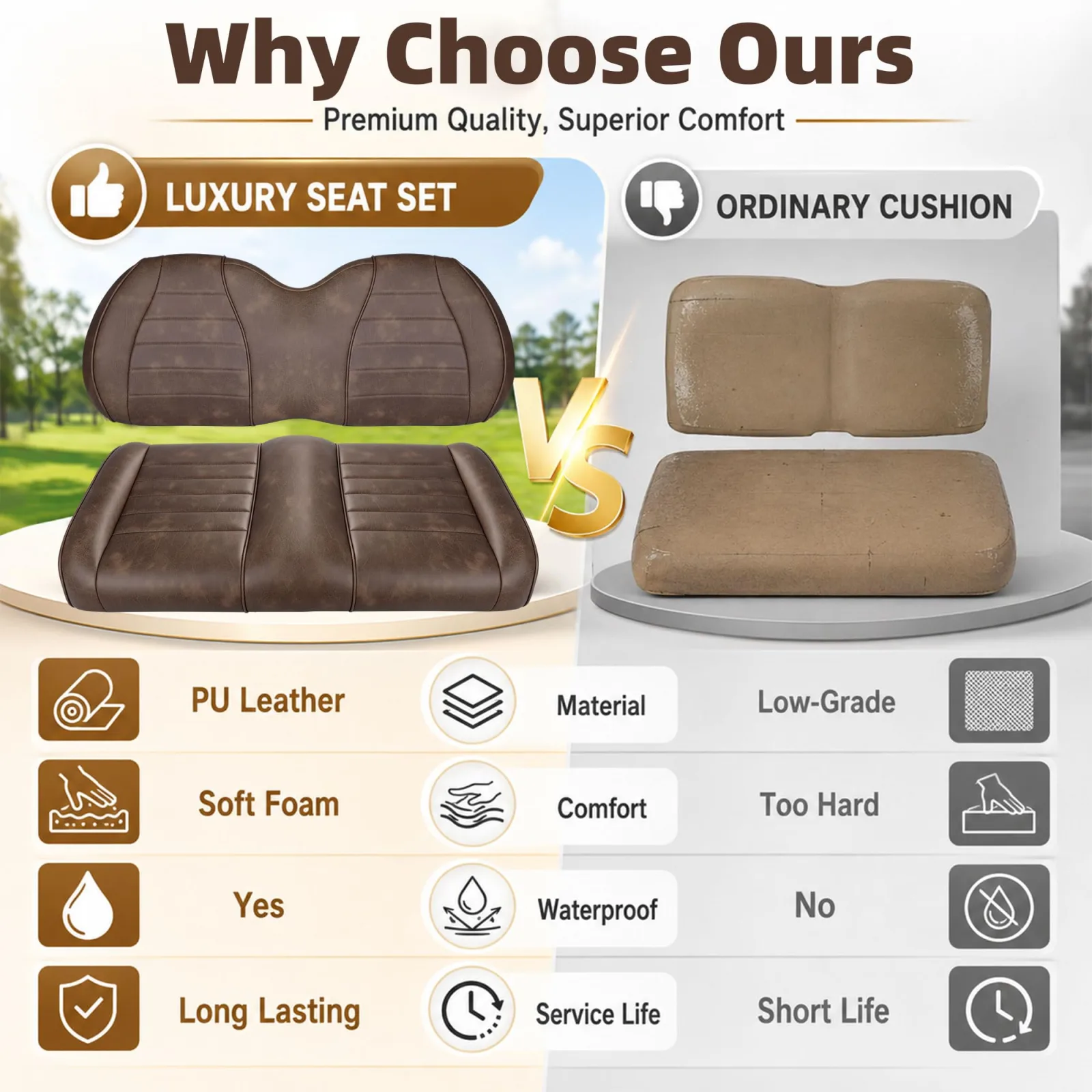 Roykaw Club Car Precedent Front Seat Cushion Set ROY0698 image 4