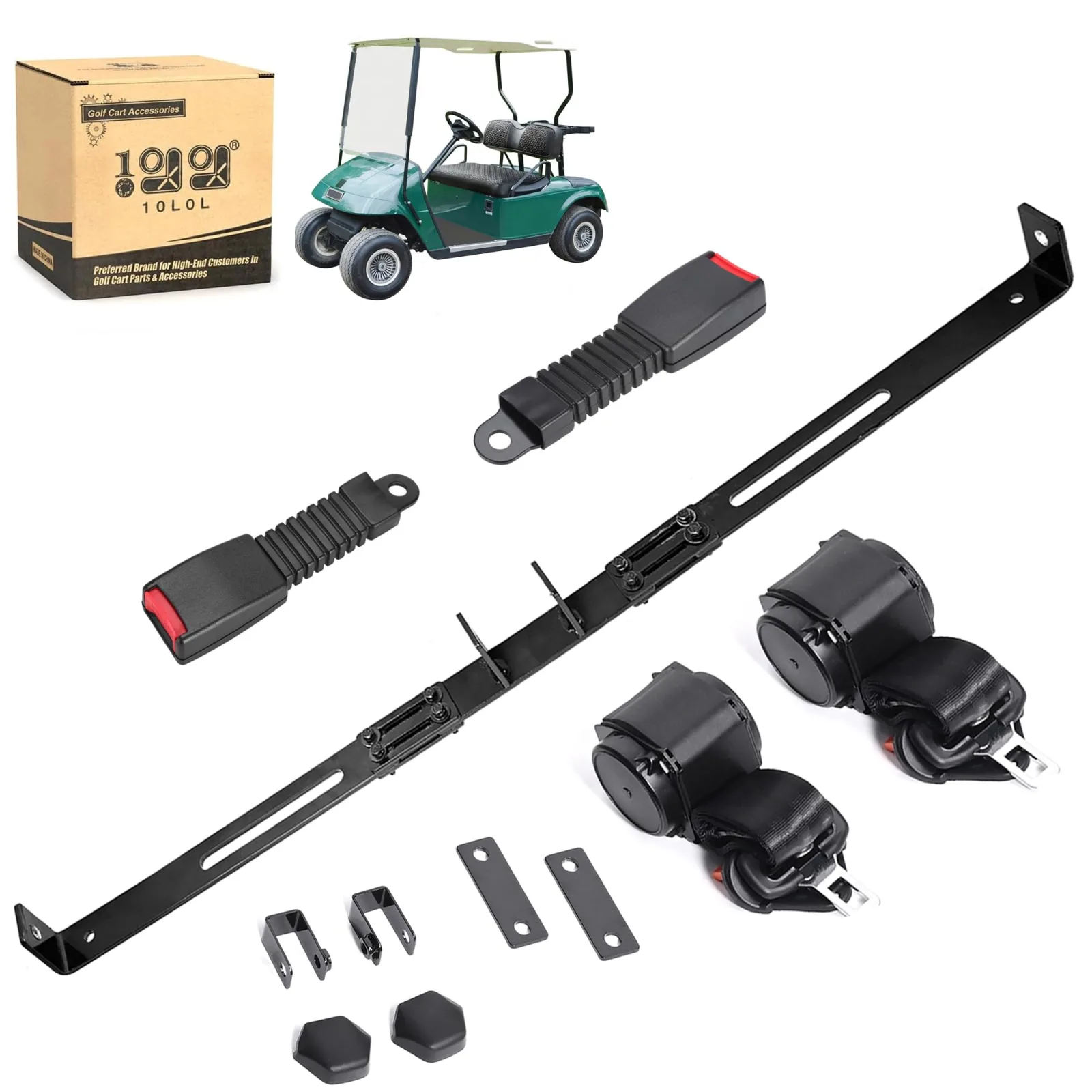 10L0L 3-Point Seat Belt Bracket Kit for E-Z-GO TXT & Club Car DS