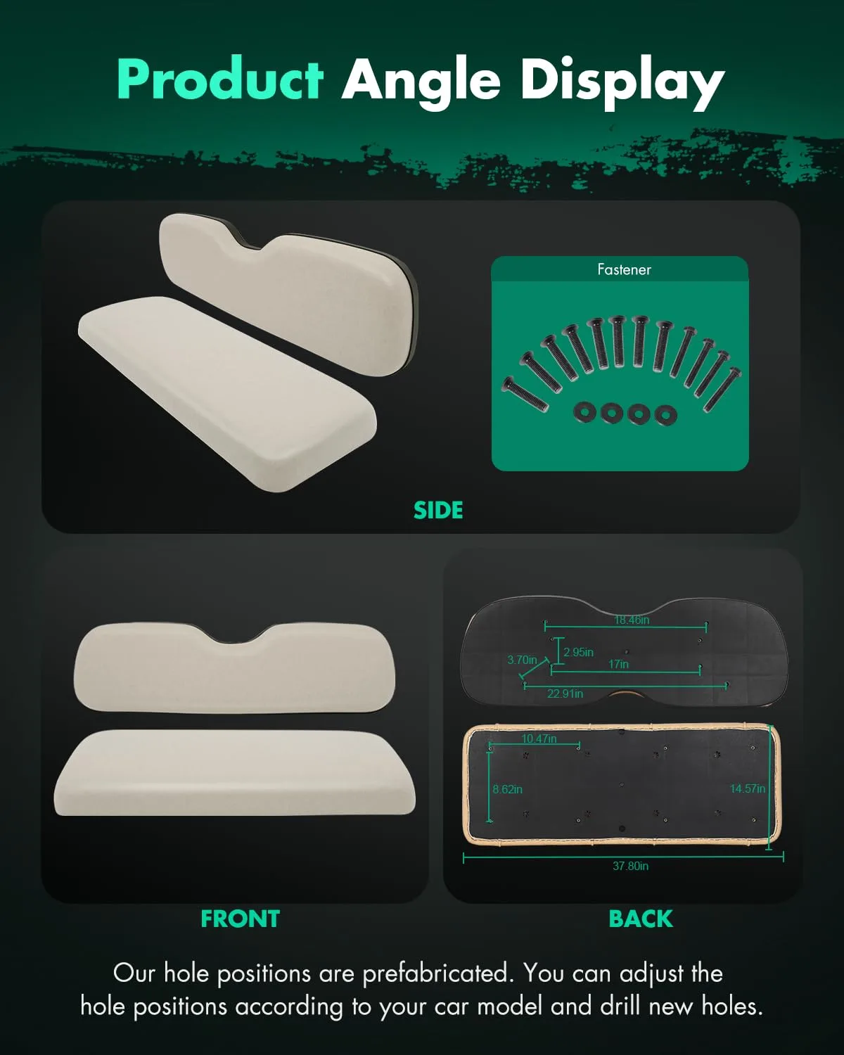 SCITOO Rear Flip Seat Cushions for Golf Carts image 3