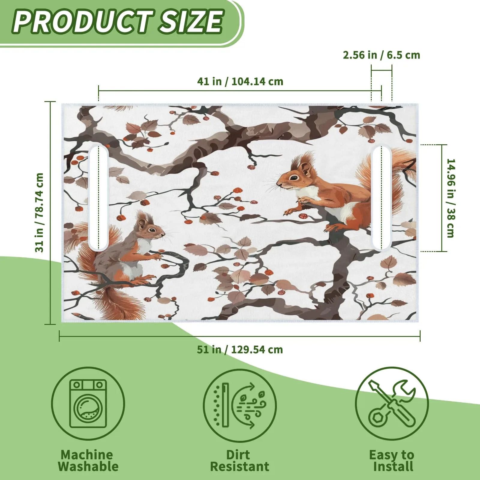Tiveruda Funny Squirrel Autumn Golf Cart Seat Cover 51" x 31" image 2