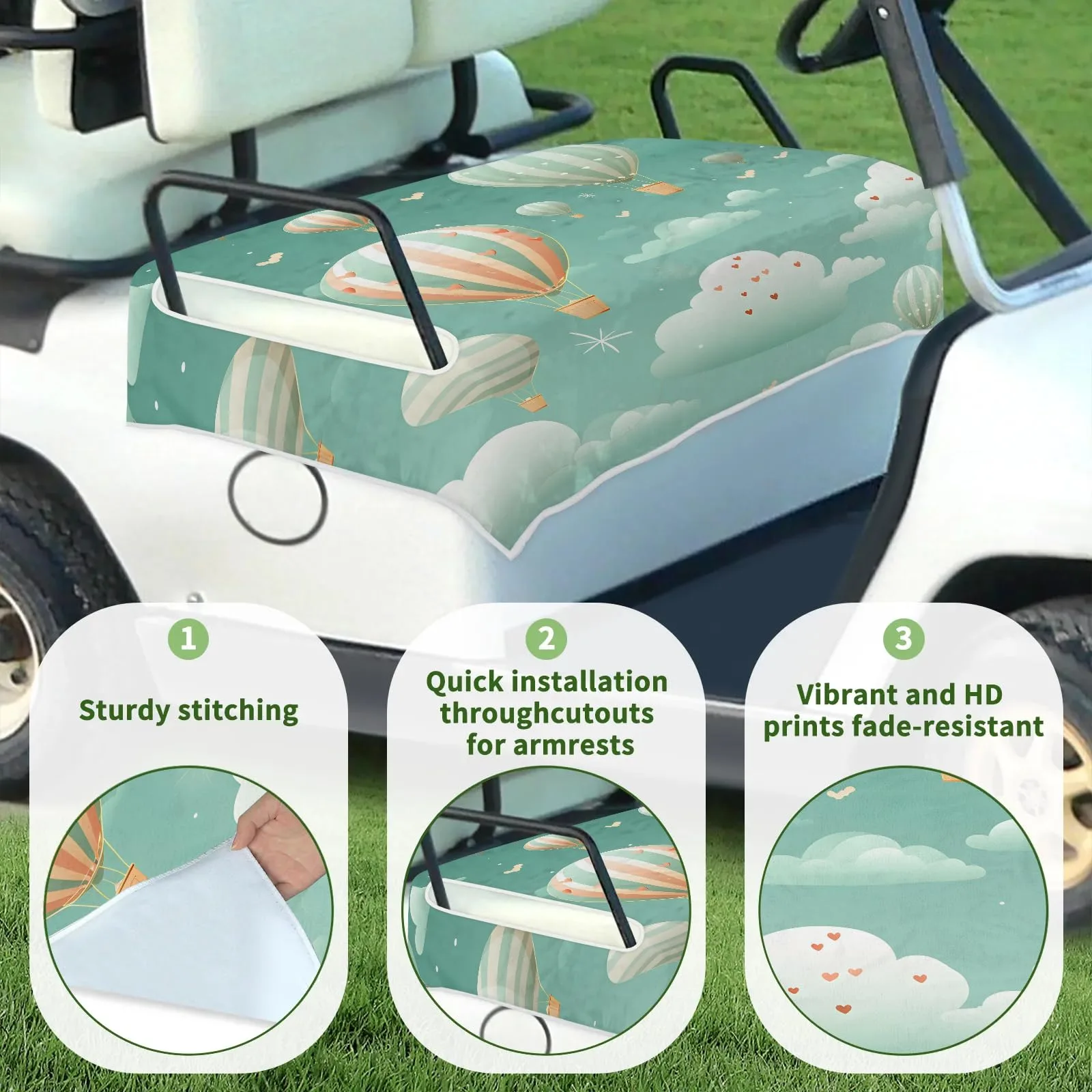 Tiveruda Golf Cart Seat Cover for Double Seats image 3