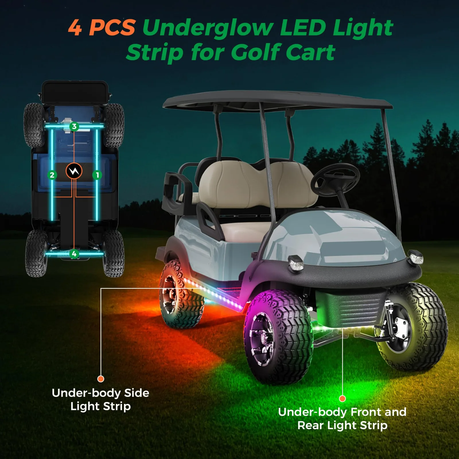 10L0L Golf Cart Underglow LED Light Kit image 4