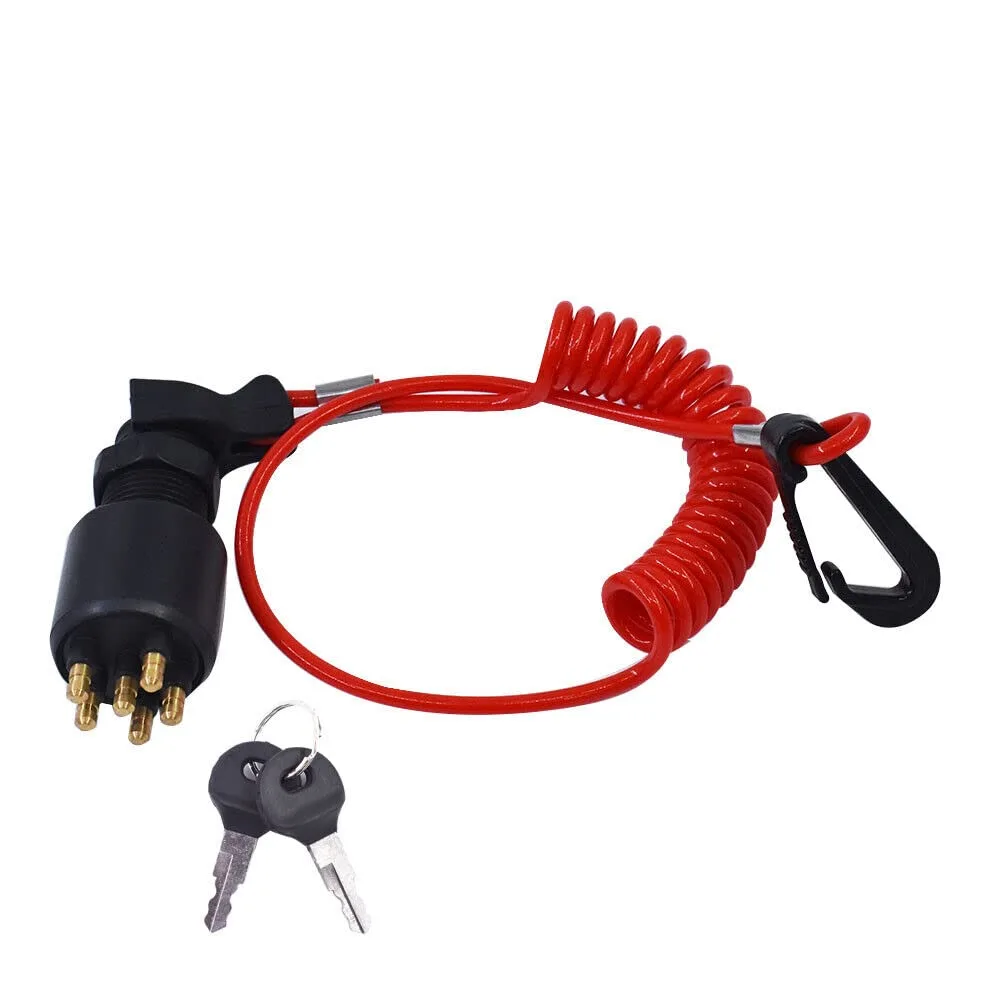 Generic Ignition Key Switch with Safety Lanyard Mod-G33S-966