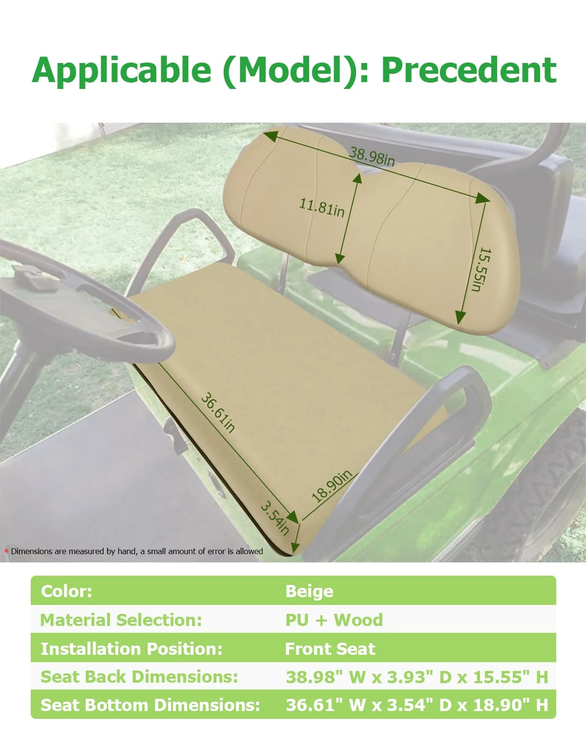 ILVGOLF Front Seat Cushions for Club Car Precedent image 2