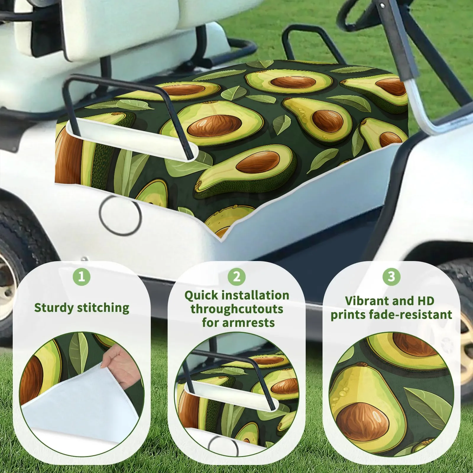 Tiveruda Golf Cart Seat Cover for Double Seats, 51 x 31 in image 3