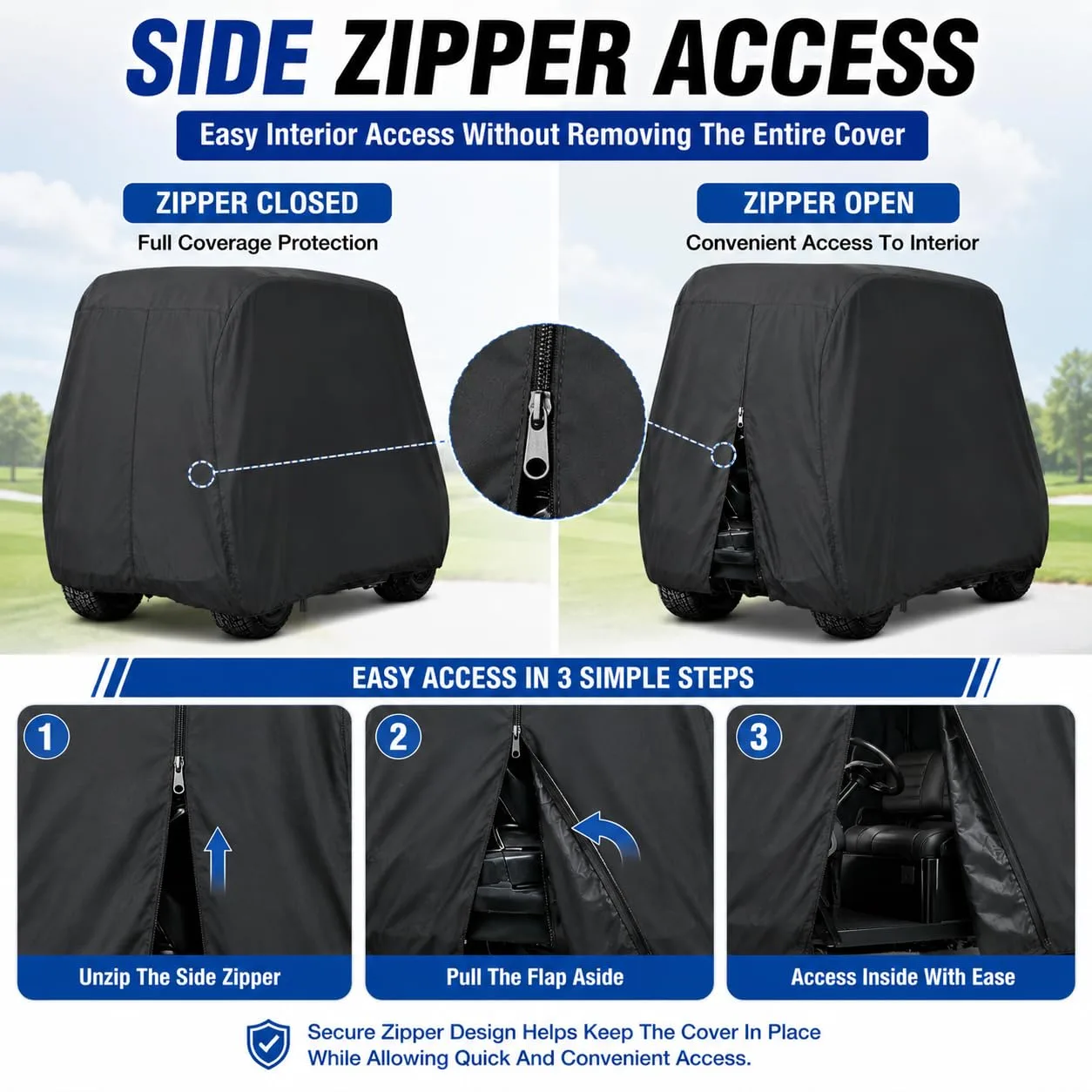 KJTYSDM Golf Cart Cover for Atlas EV LSV Lifted 4-Passenger (2021–2026) image 4