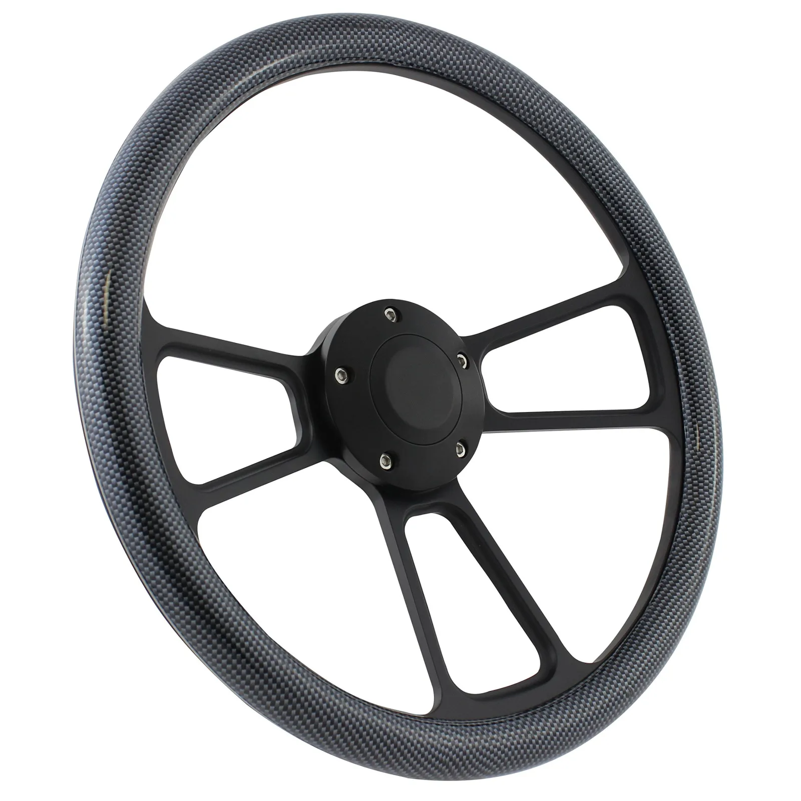 ForeverSharp 14-Inch Carbon Fiber Golf Cart Steering Wheel Kit