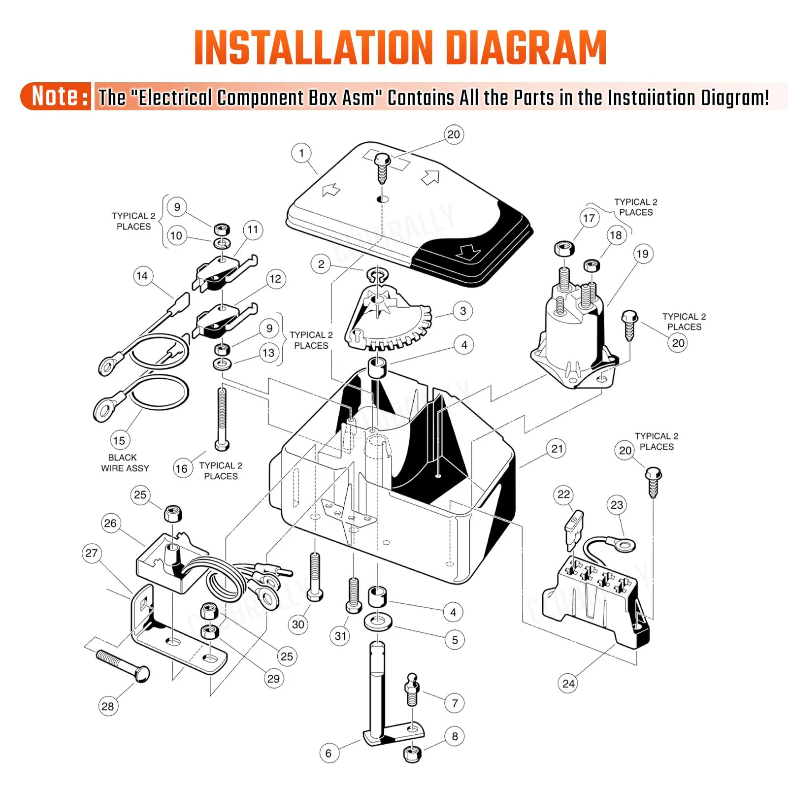 CLUBRALLY Electrical Box Assembly for Club Car DS Gas image 4
