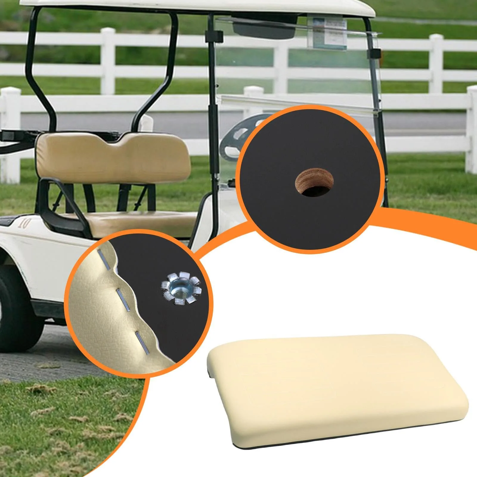 Baoblaze Golf Cart Front Seat Bottom Cushion 38.39 x 18.11 in image 3