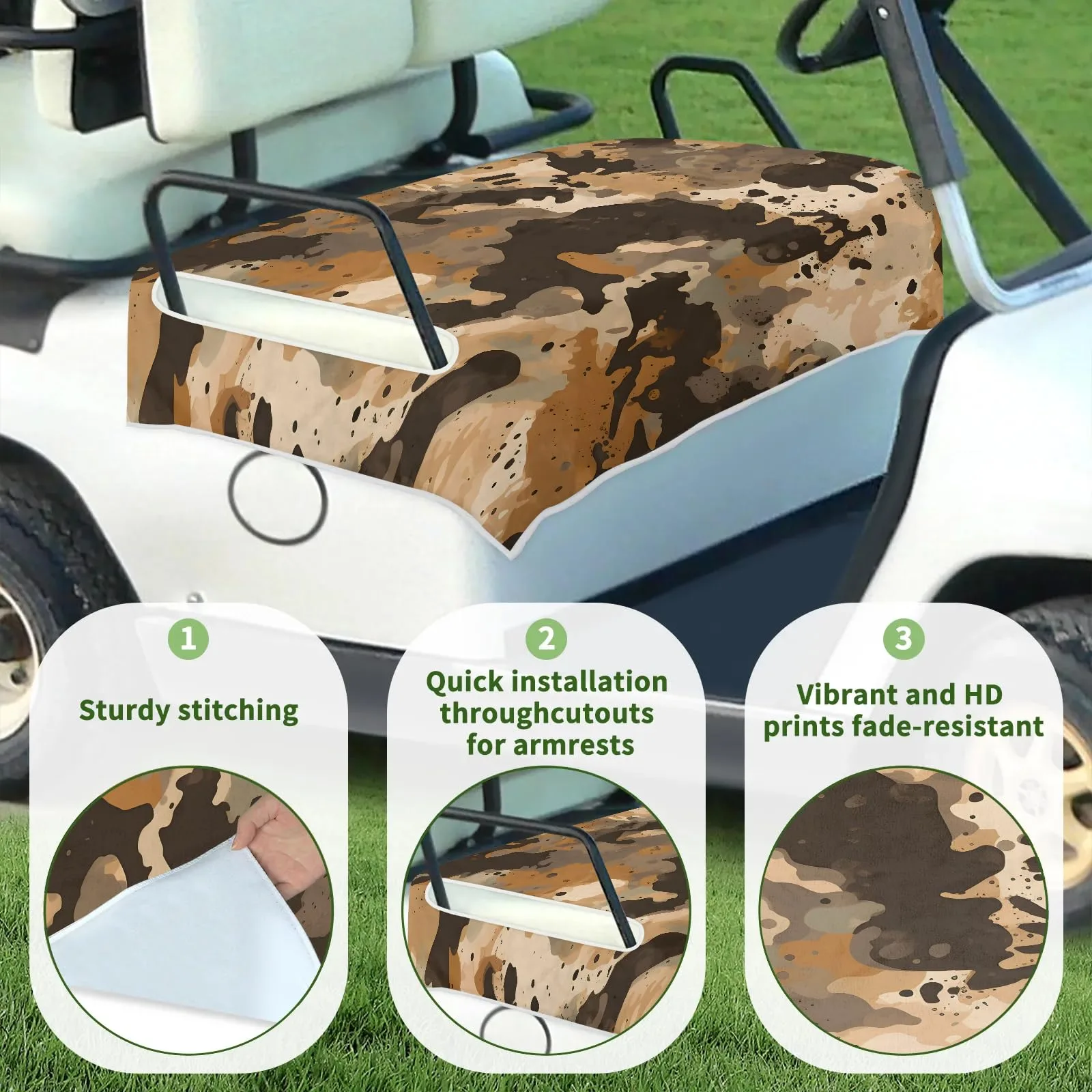 Tiveruda Brown Camouflage Golf Cart Seat Cover image 3