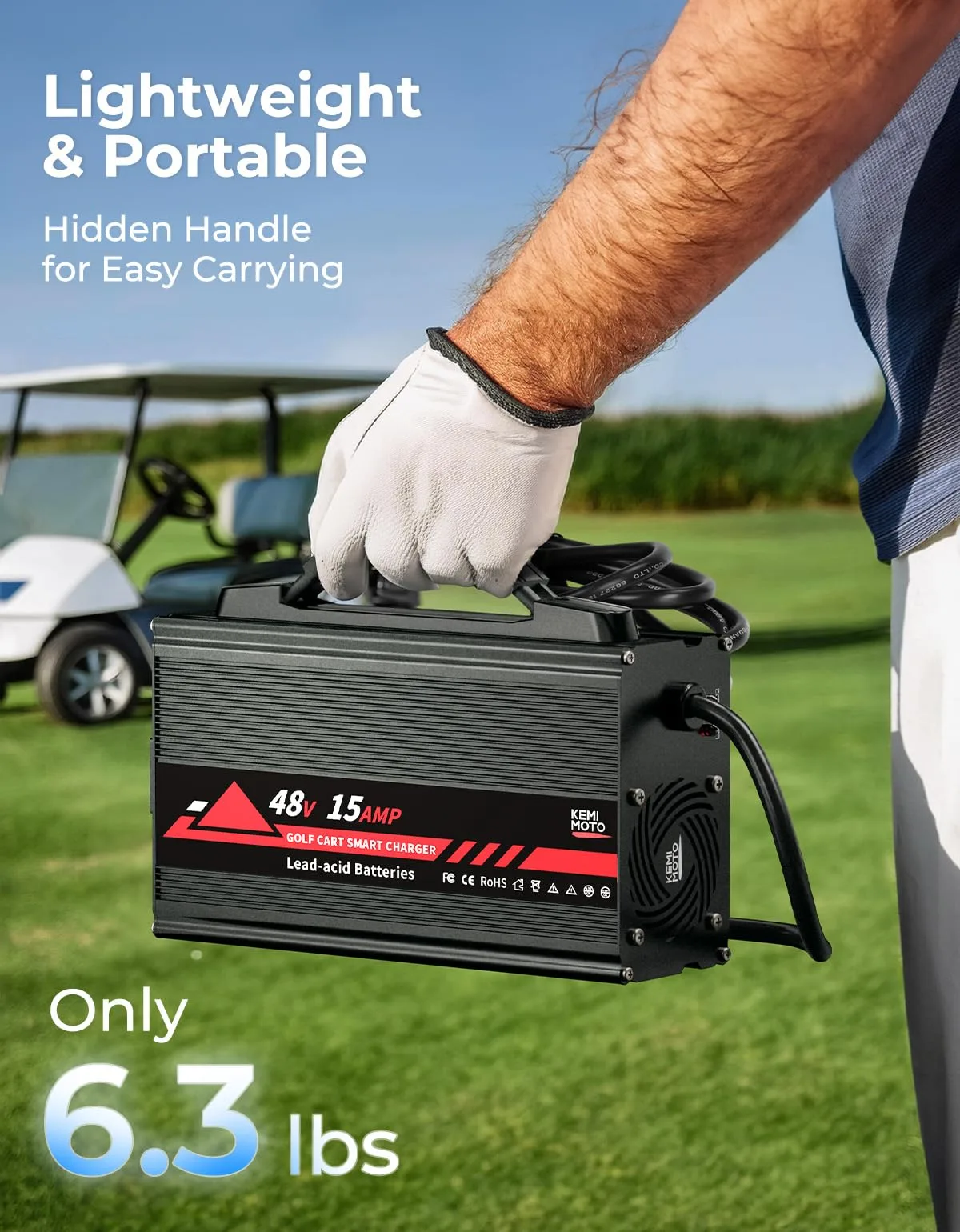 KEMIMOTO 48V Charger for E-Z-GO TXT and RXV image 3